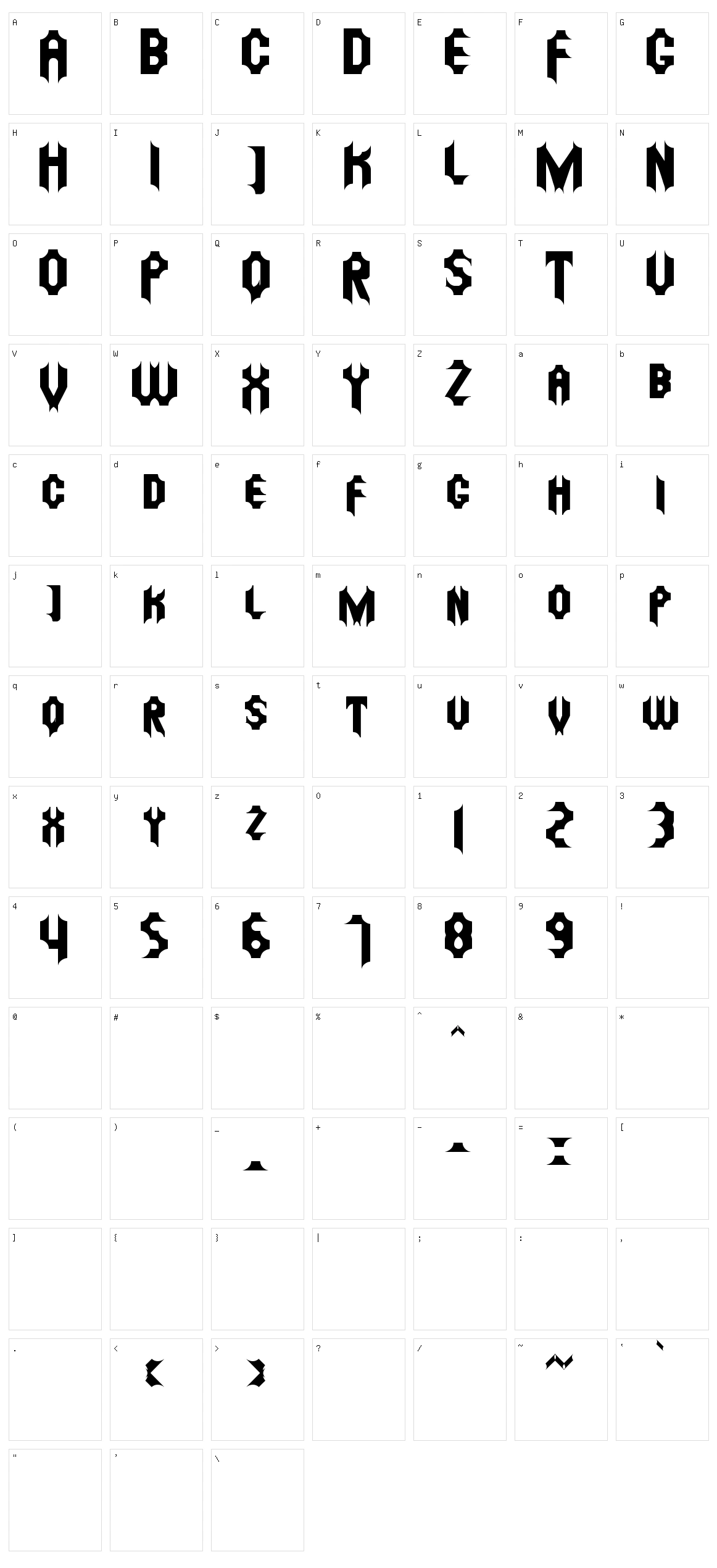 Mostera St Character Set