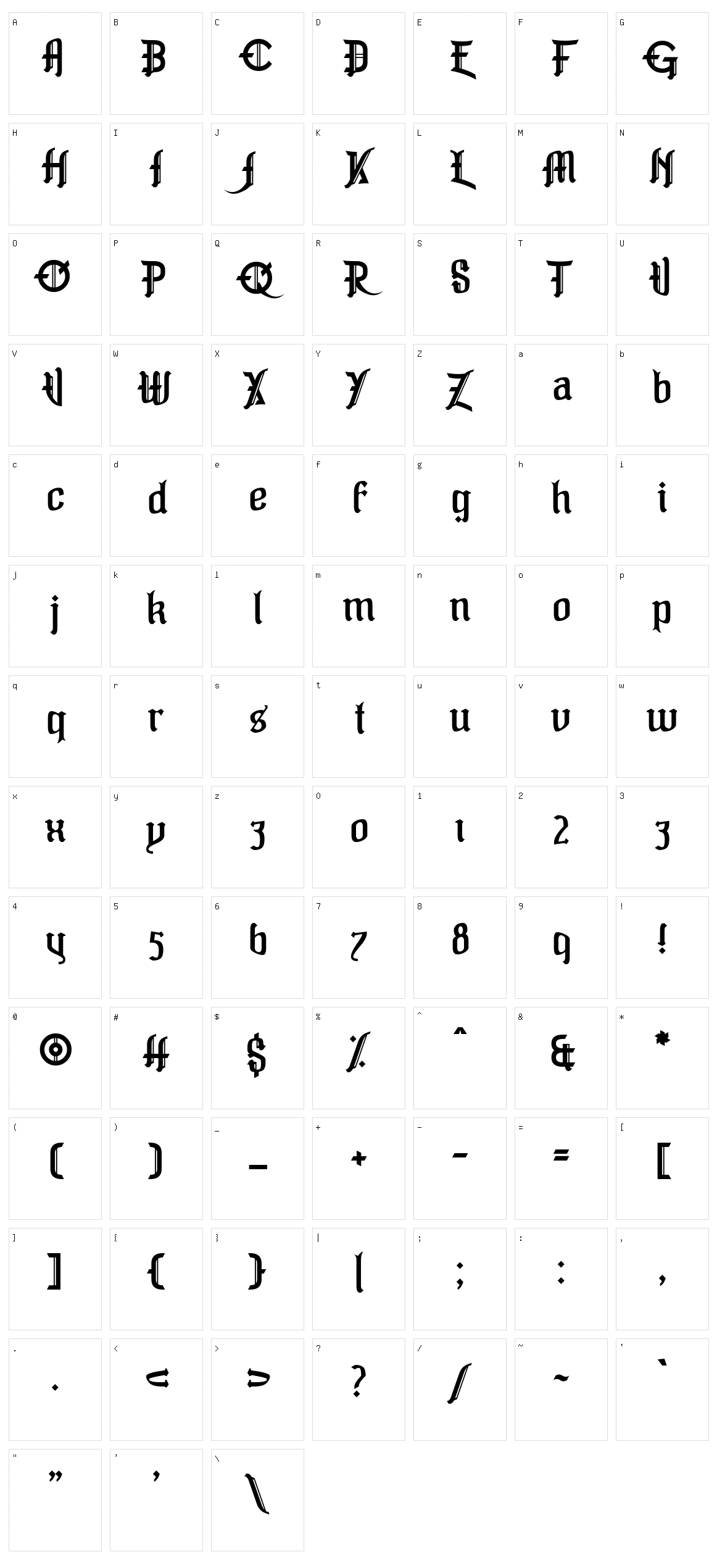 Murphy's Folly Character Set