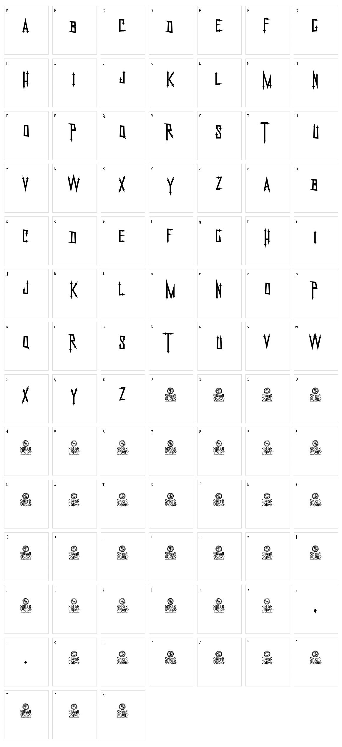 Nekrokids Character Set