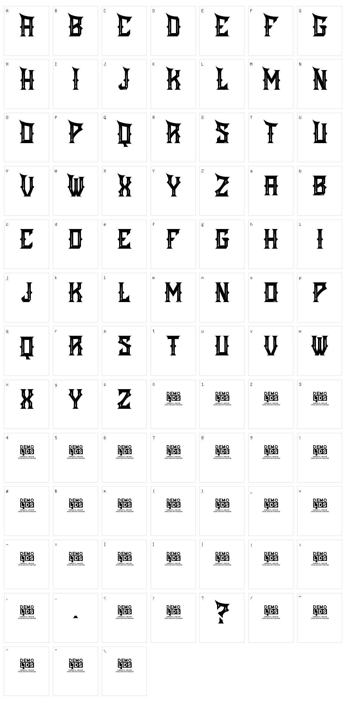 Night Vengeance Character Set