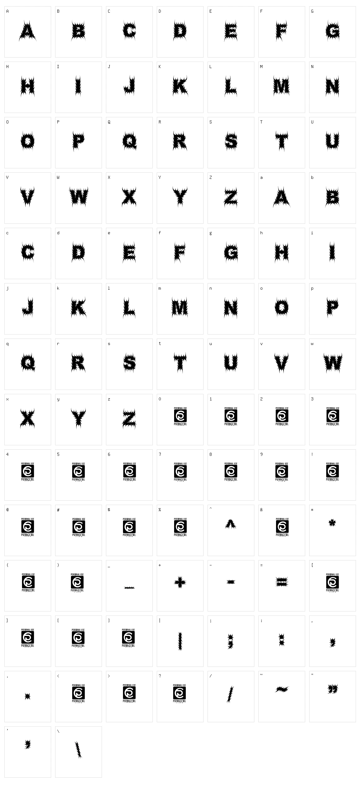 Nightcrow Character Set