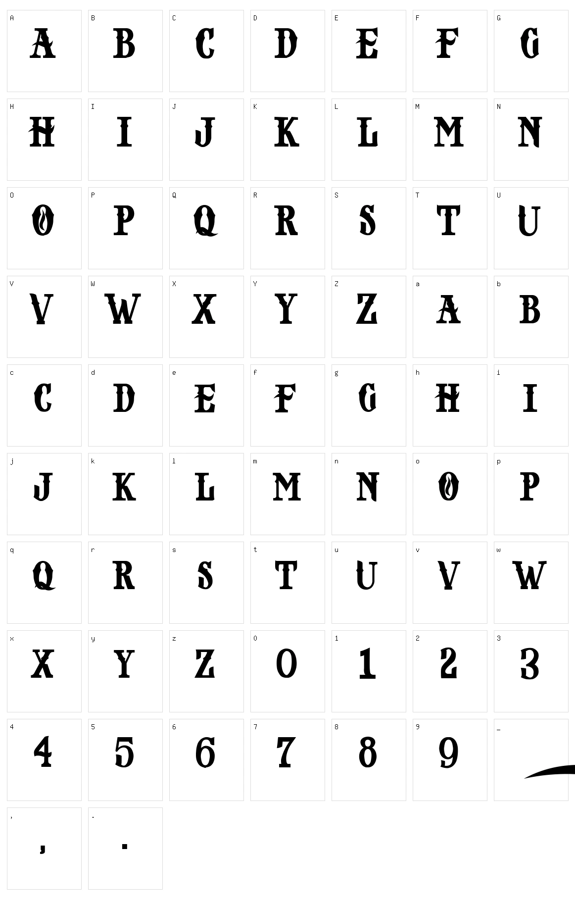 Nopia Character Set