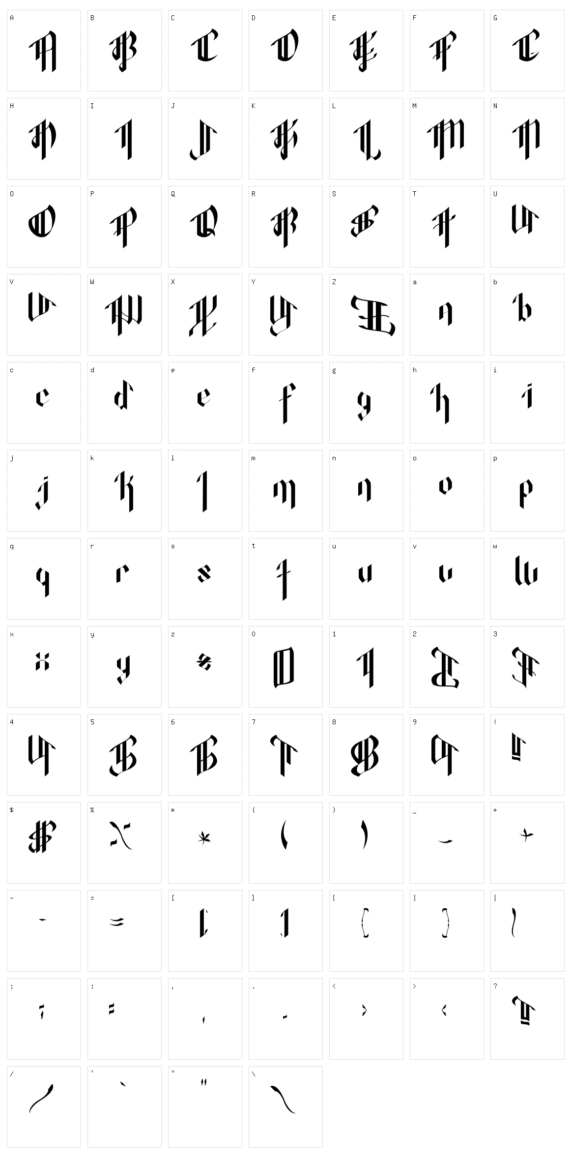 Octopustype Character Set