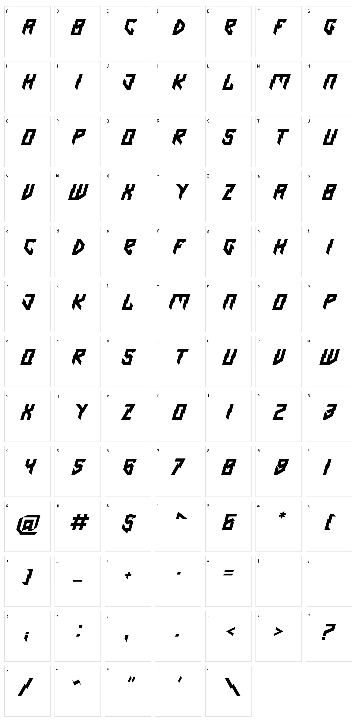 Omen Character Set