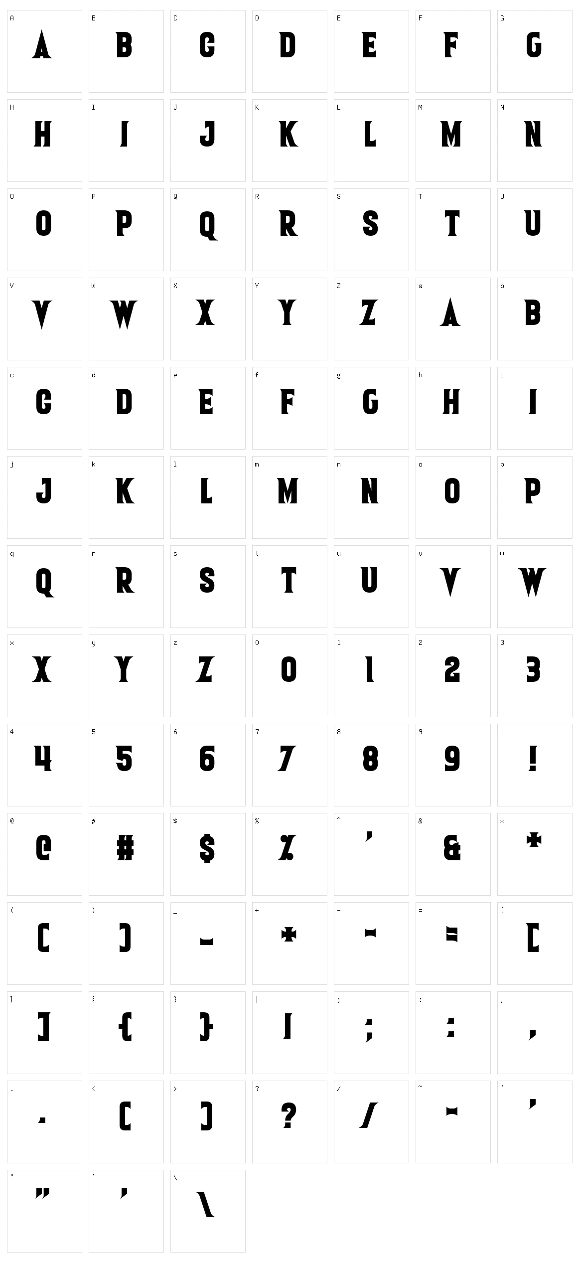 One Slice Character Set