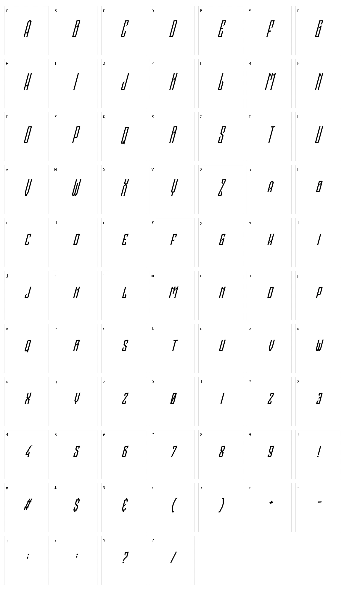Oramaro Character Set
