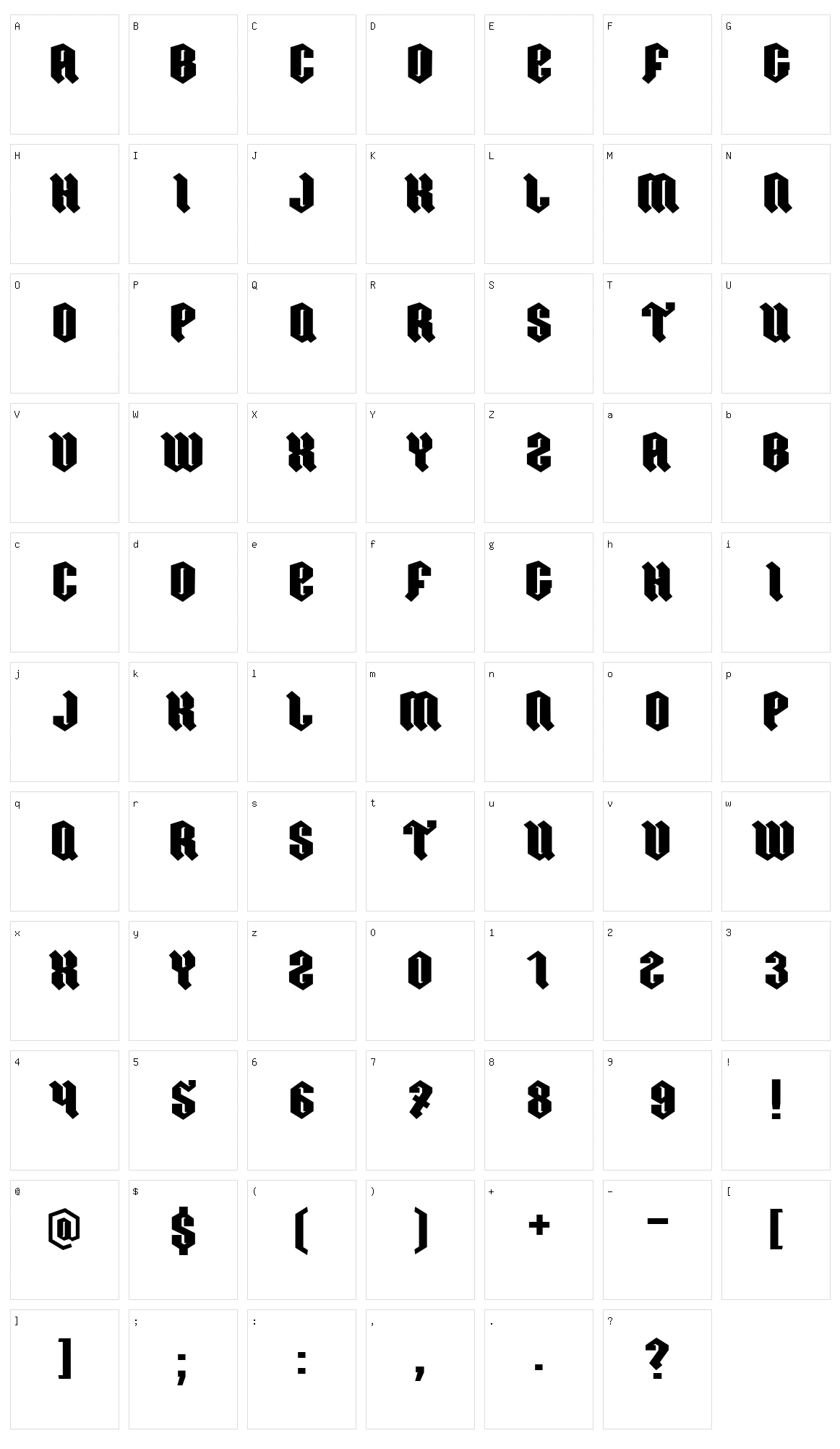 Ordnung Character Set