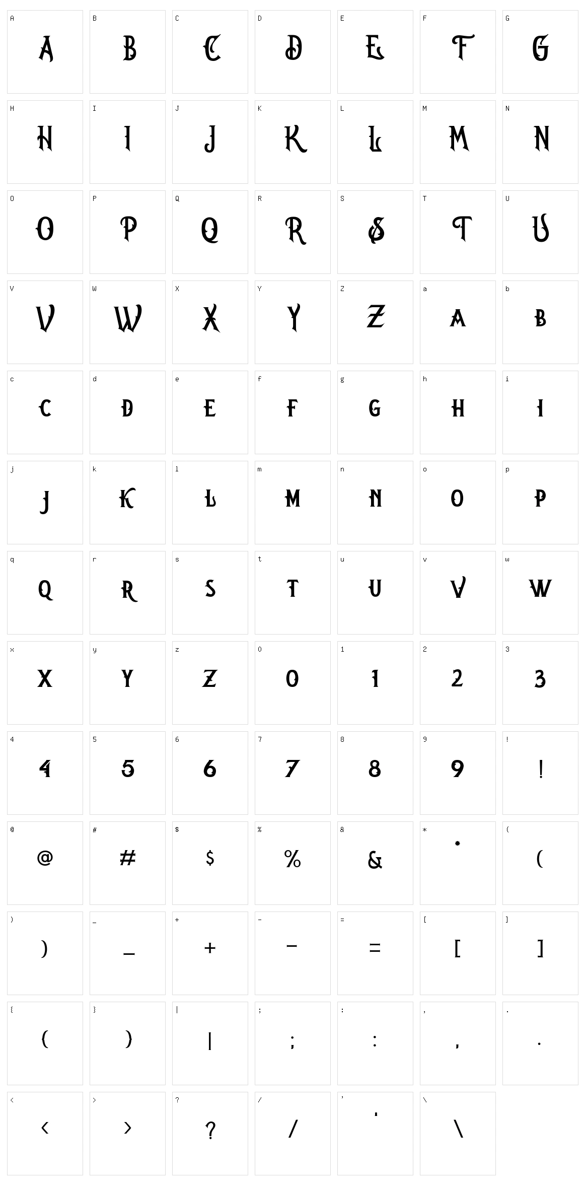 Oregon Character Set
