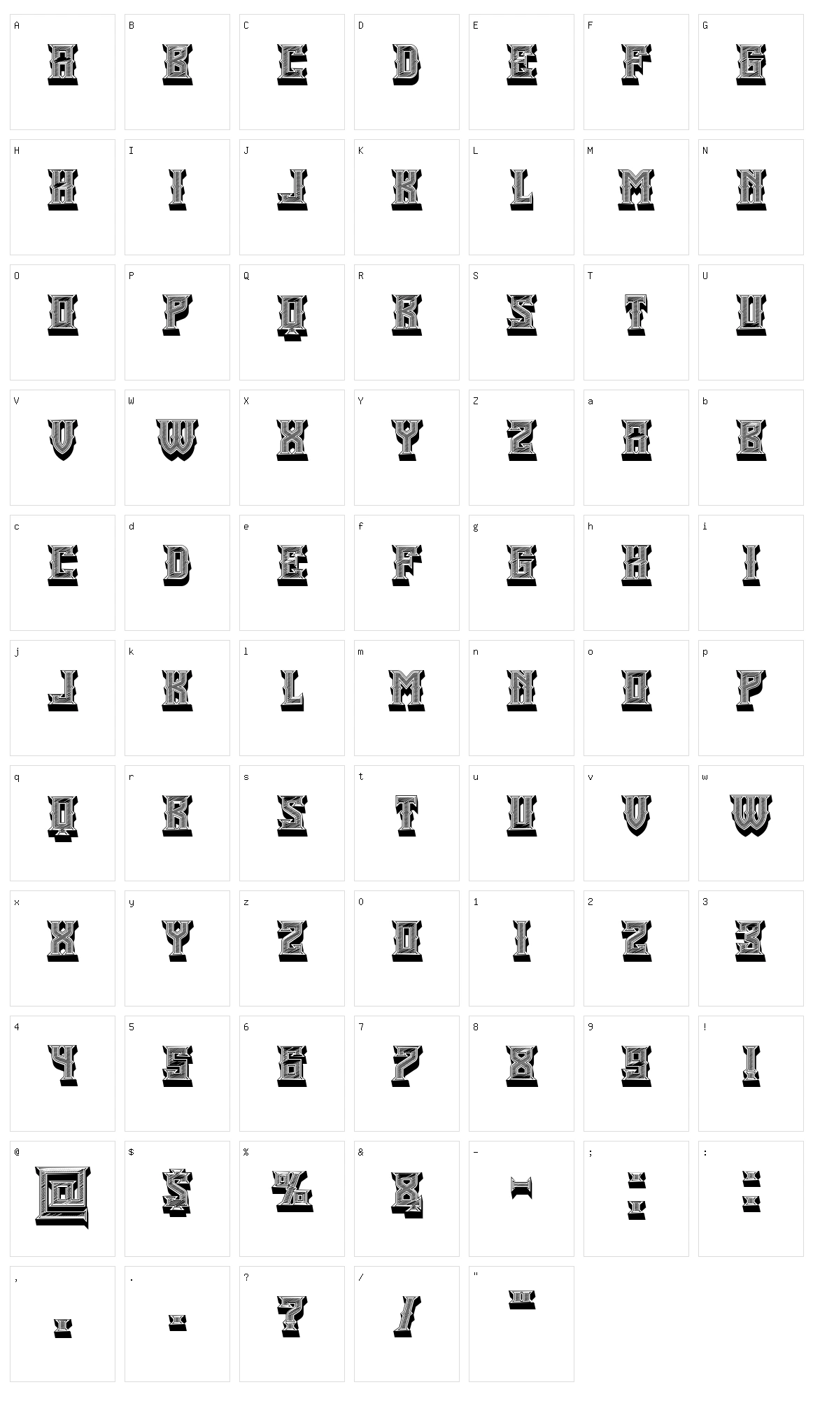 Pavements Character Set