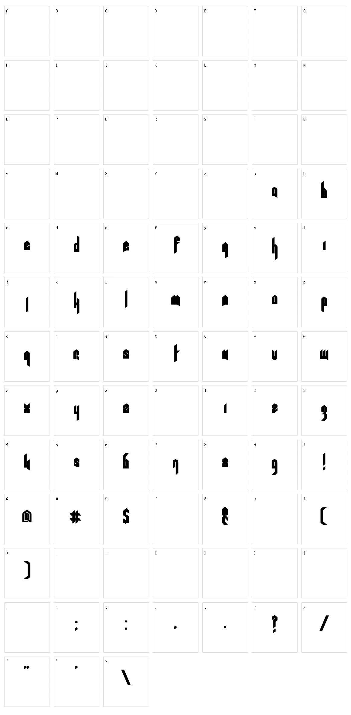 Pentagram Character Set