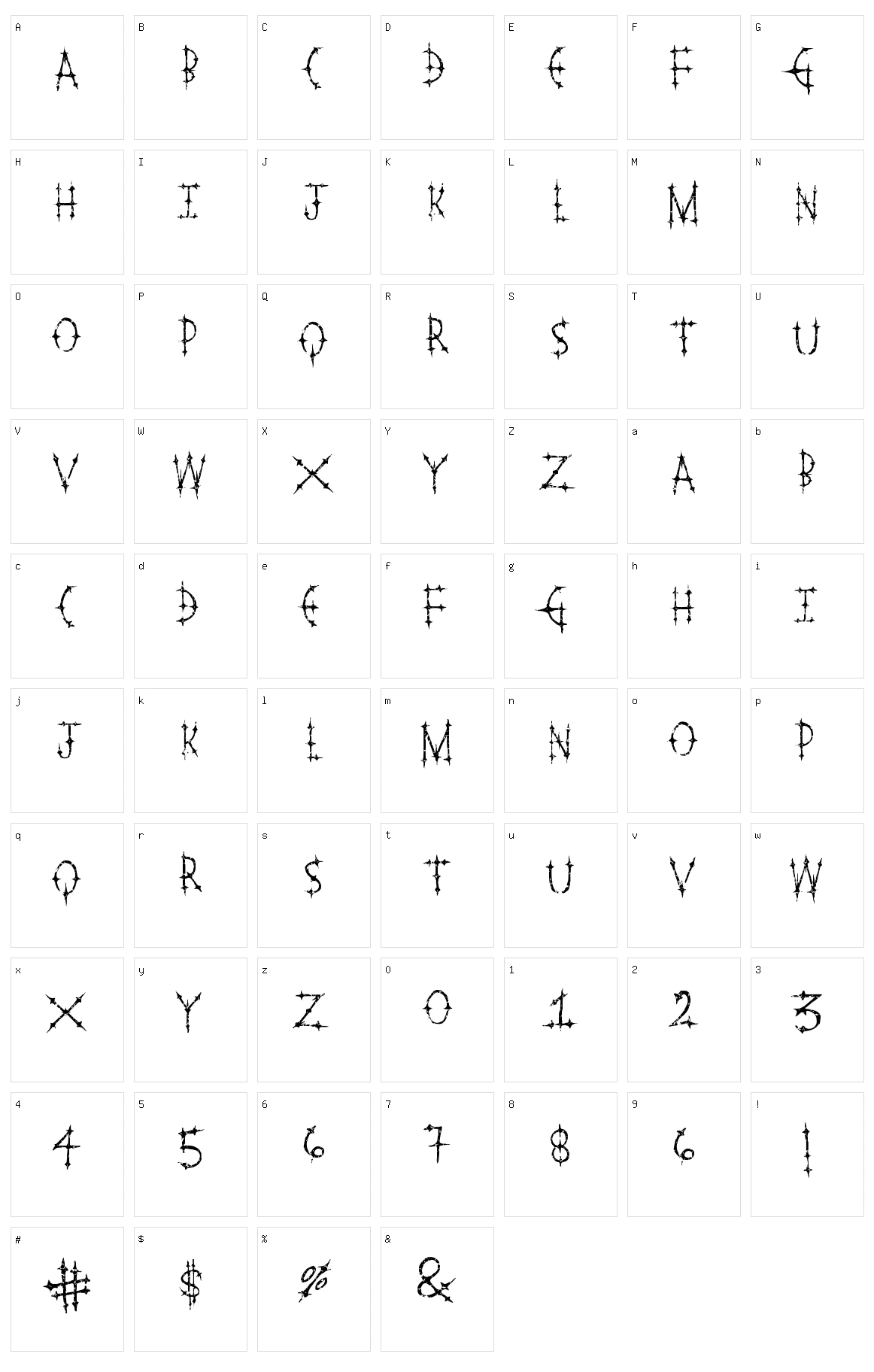 Pleasure Castle Character Set