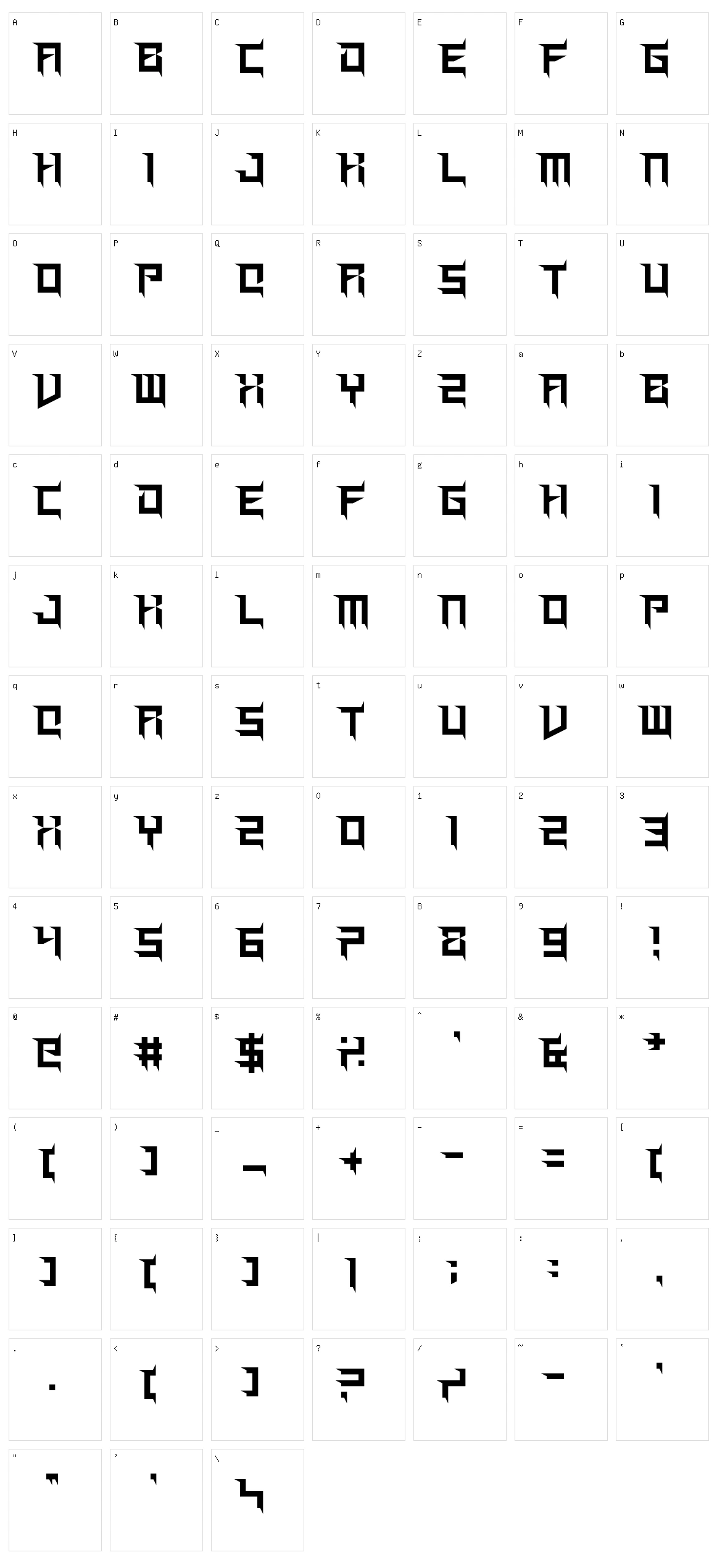 Prick Habit Character Set