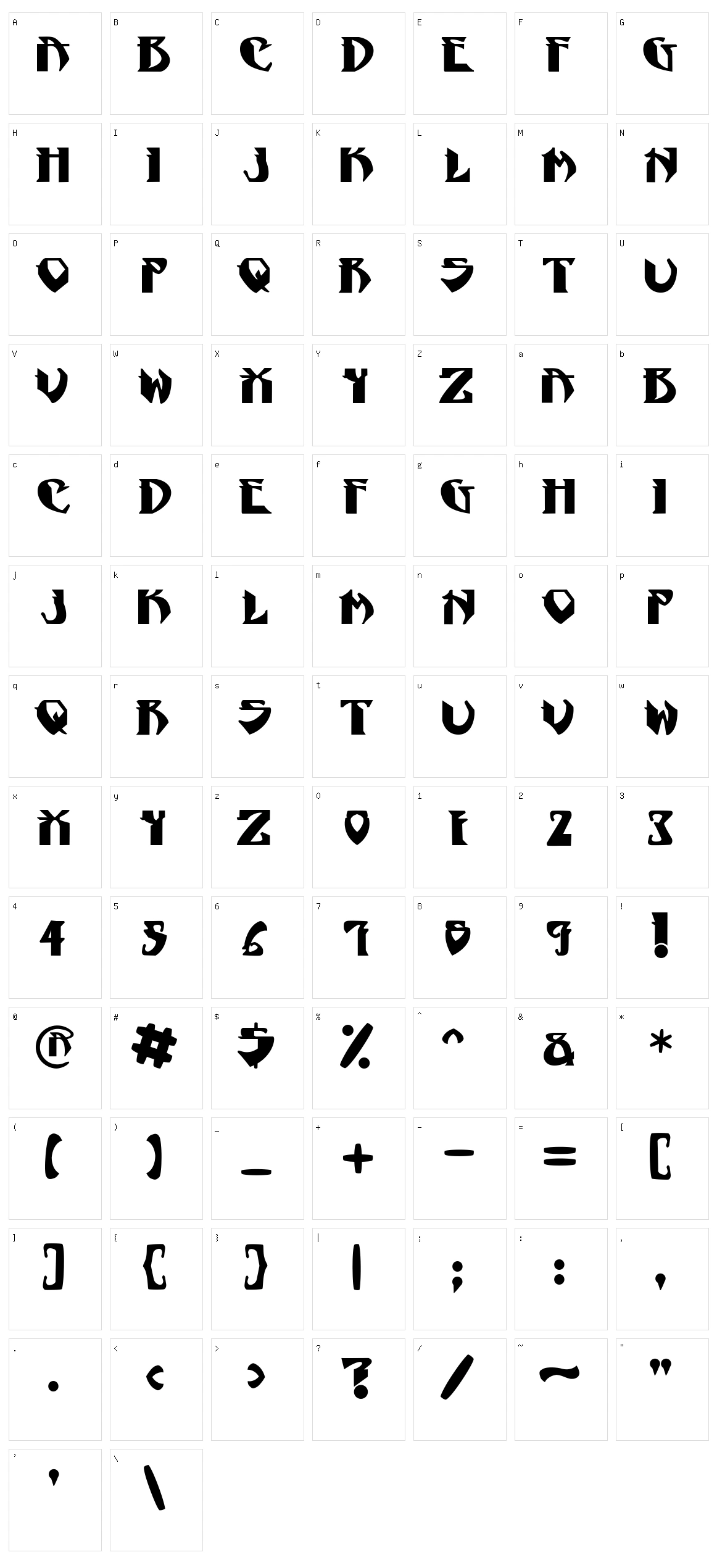 Psygnotic Character Set