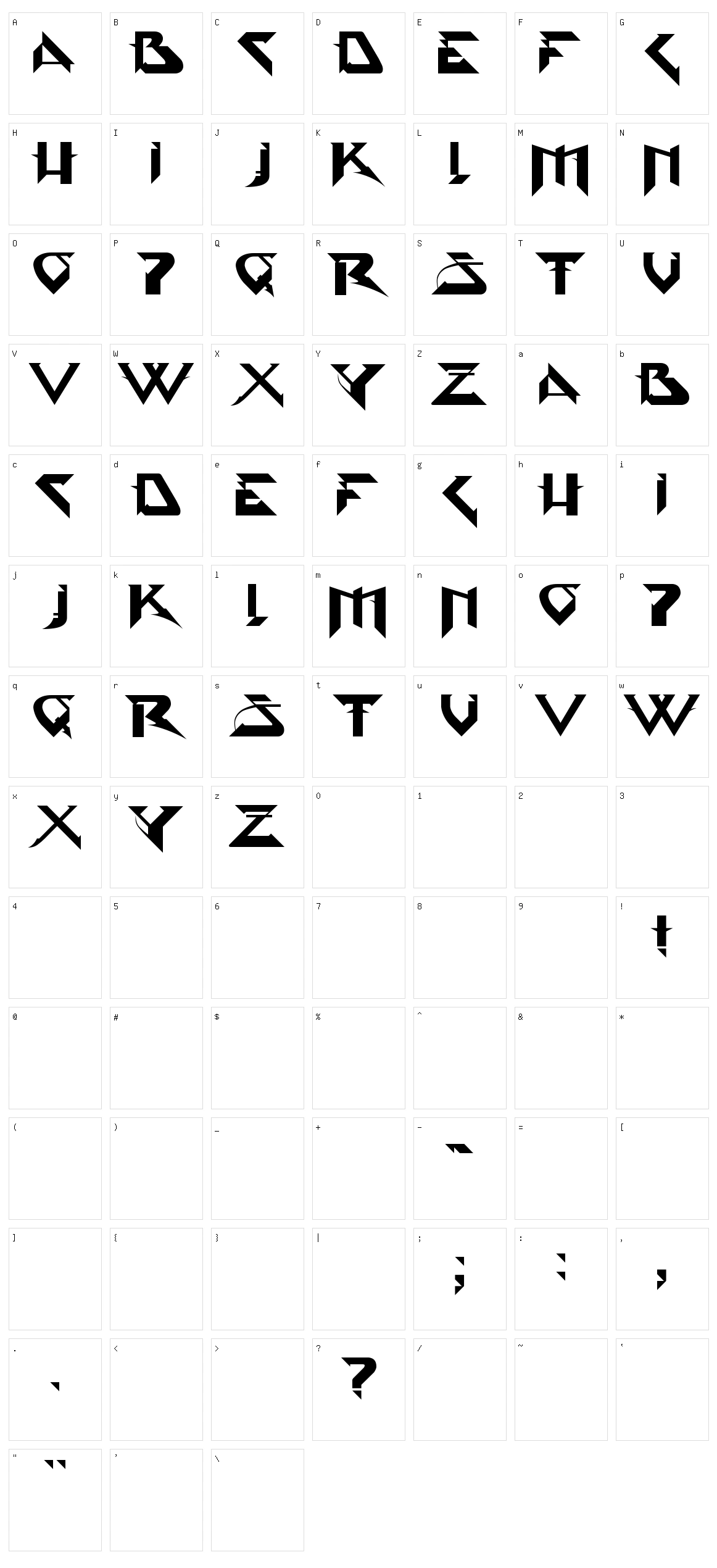PsyType Character Set