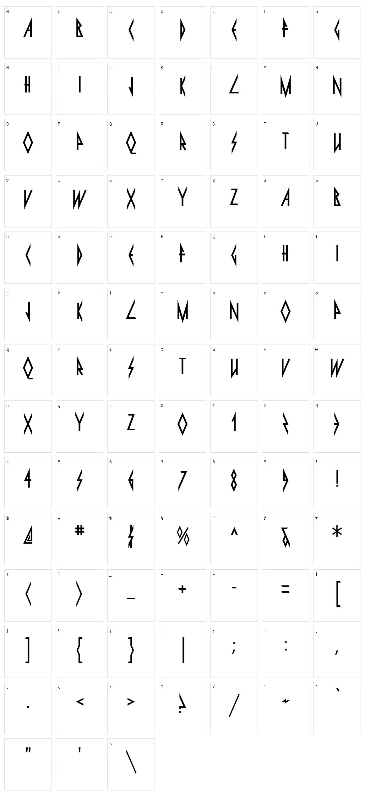 Pyrite Character Set