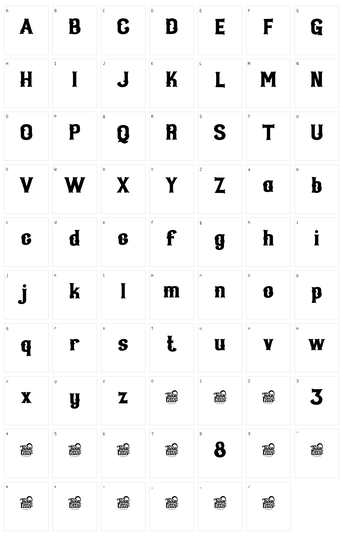 Qiduwy Character Set