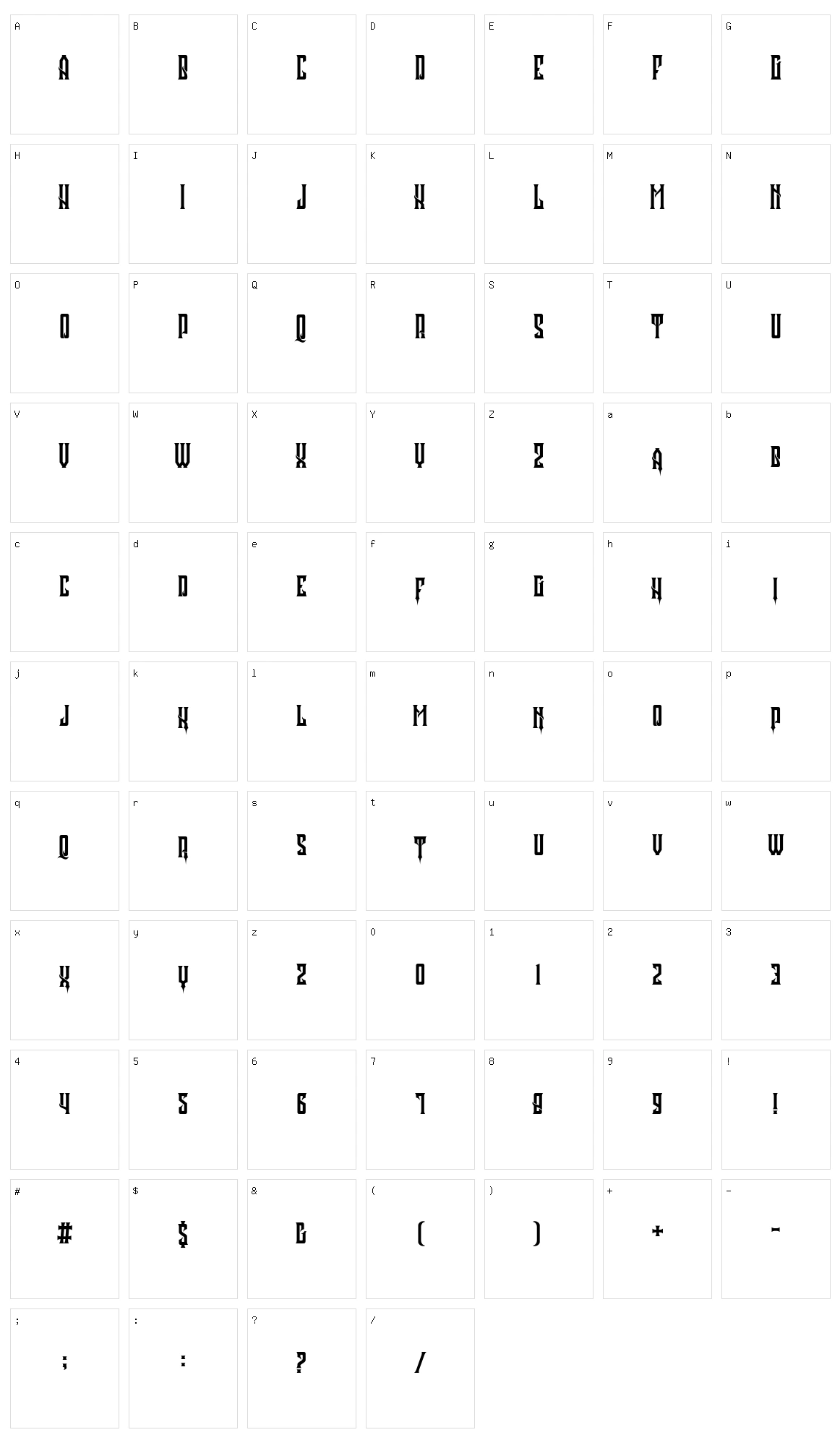 Quivana Character Set