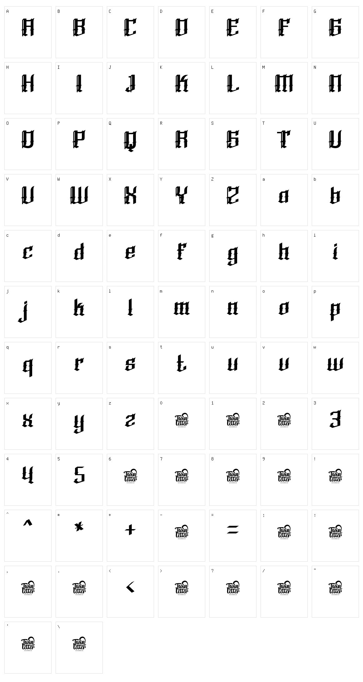 Qukiha Character Set