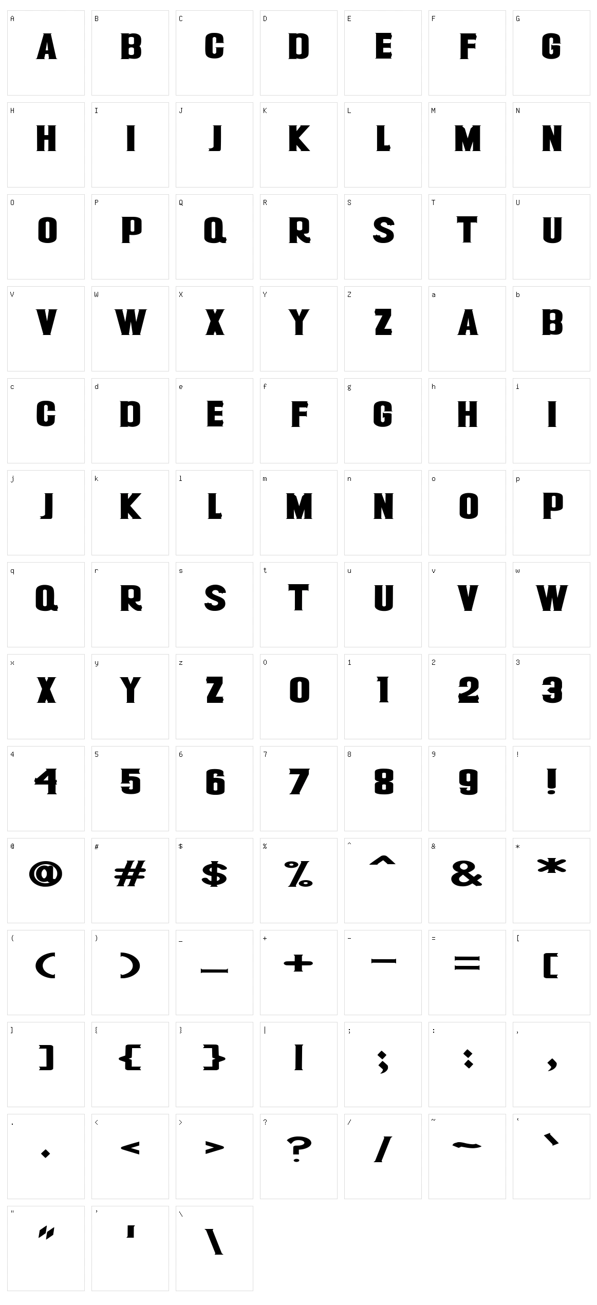 Ractor Character Set