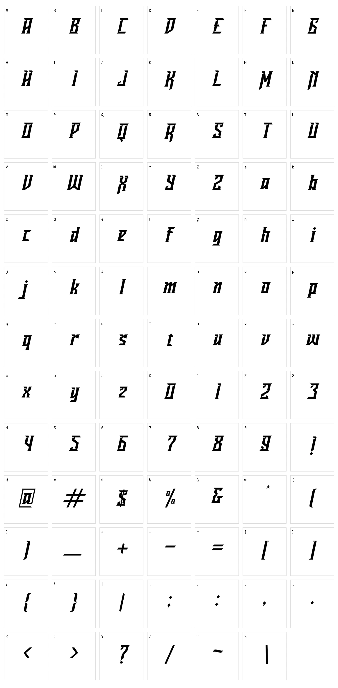 Ravenborg Character Set