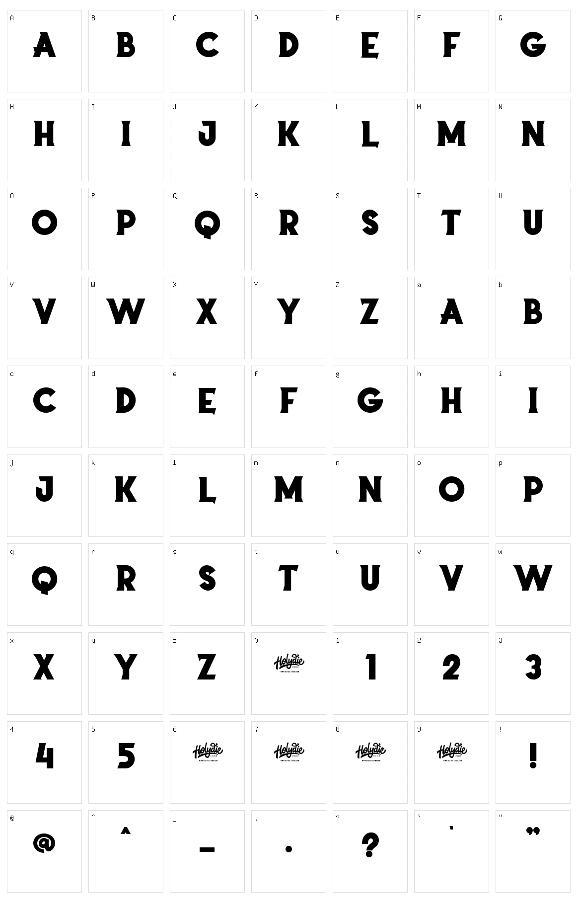 Reactive Anchor Character Set