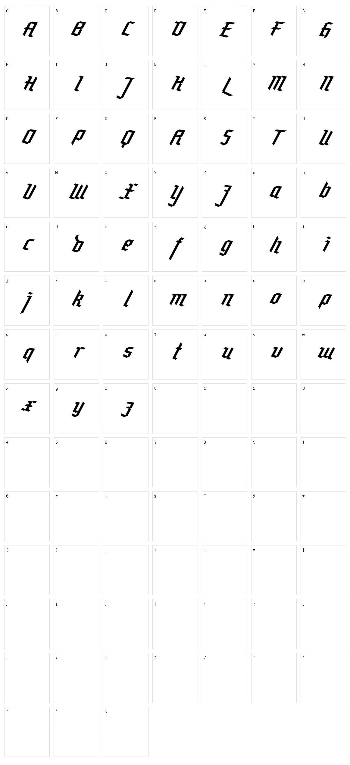 Rebellion Character Set