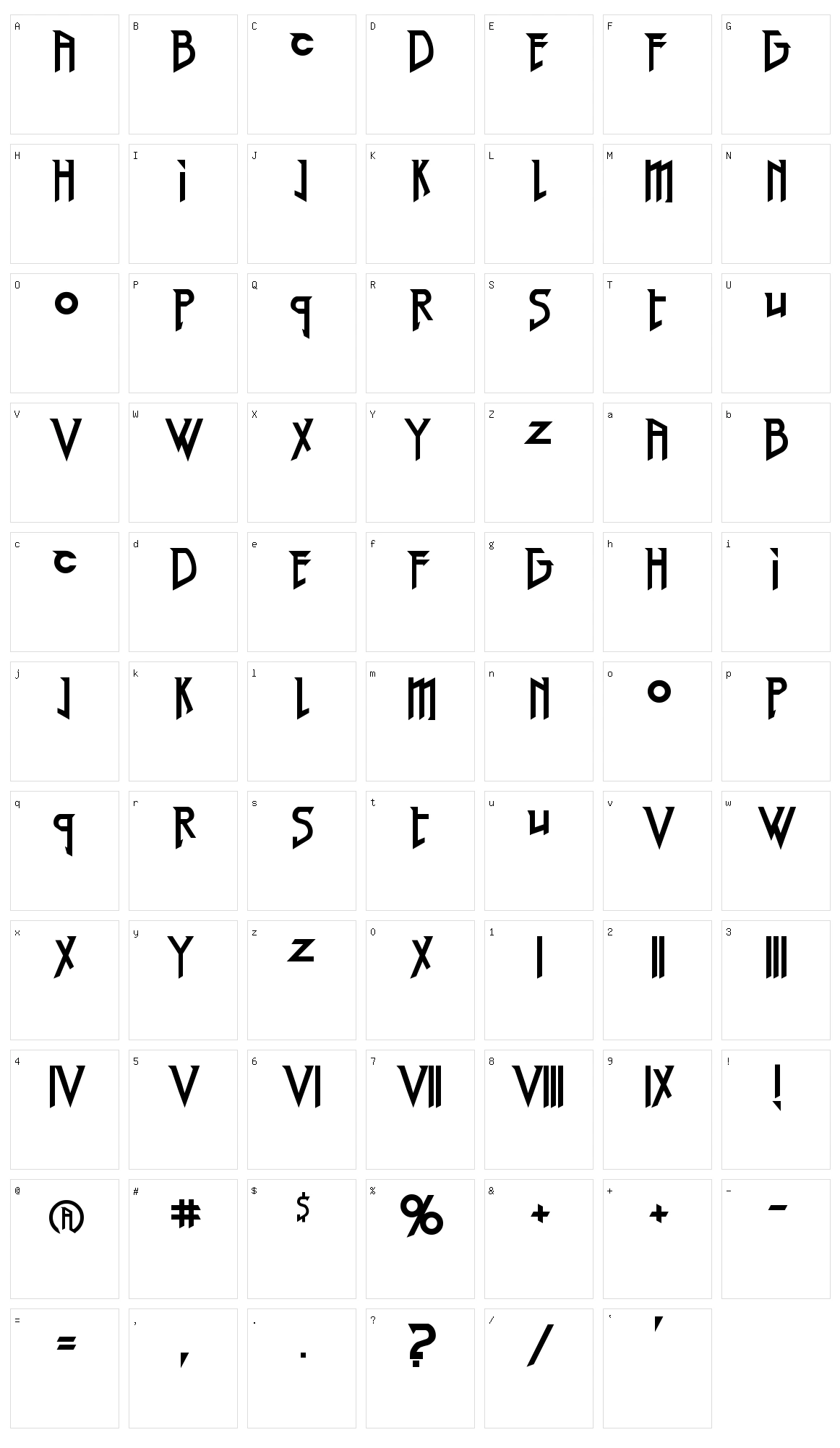 Red Right Hand Character Set