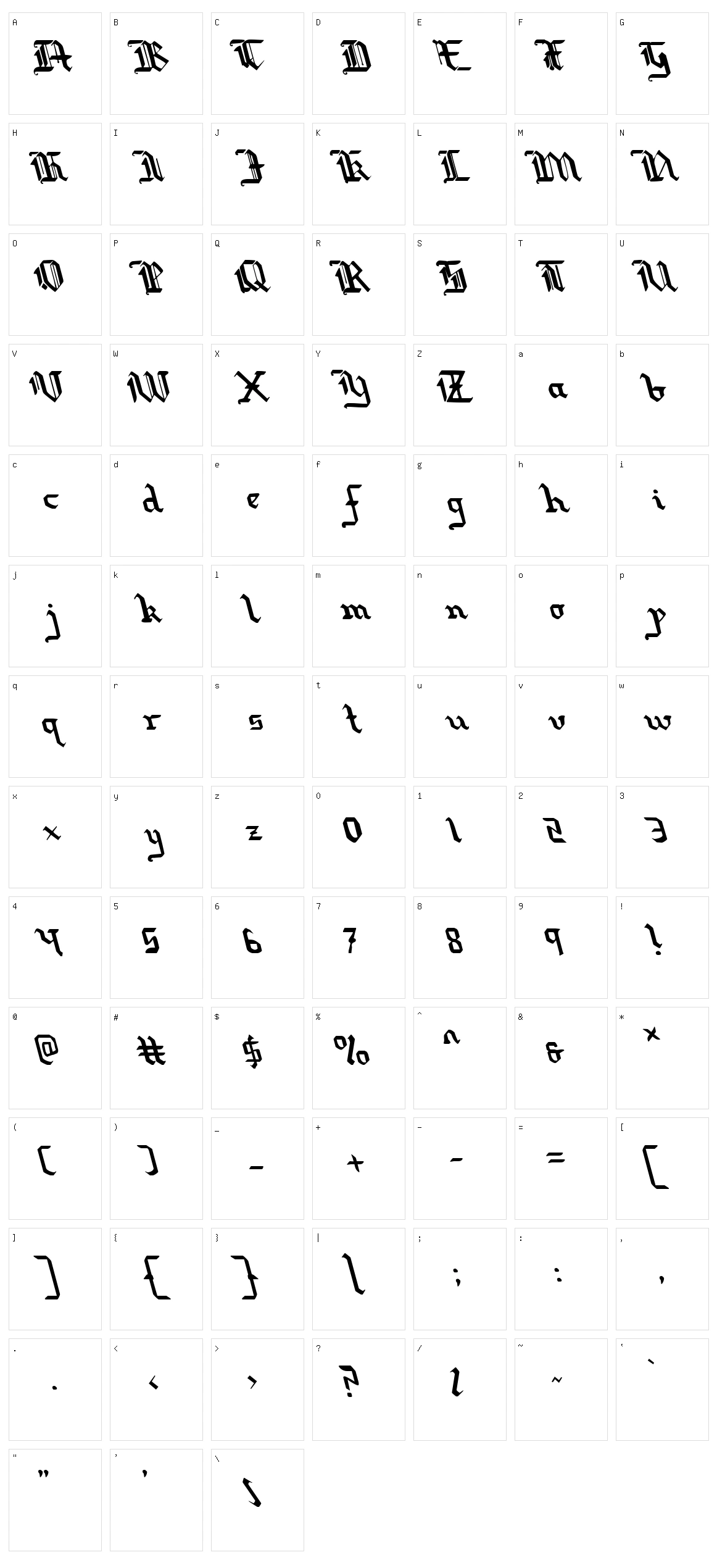 Redcoat Character Set