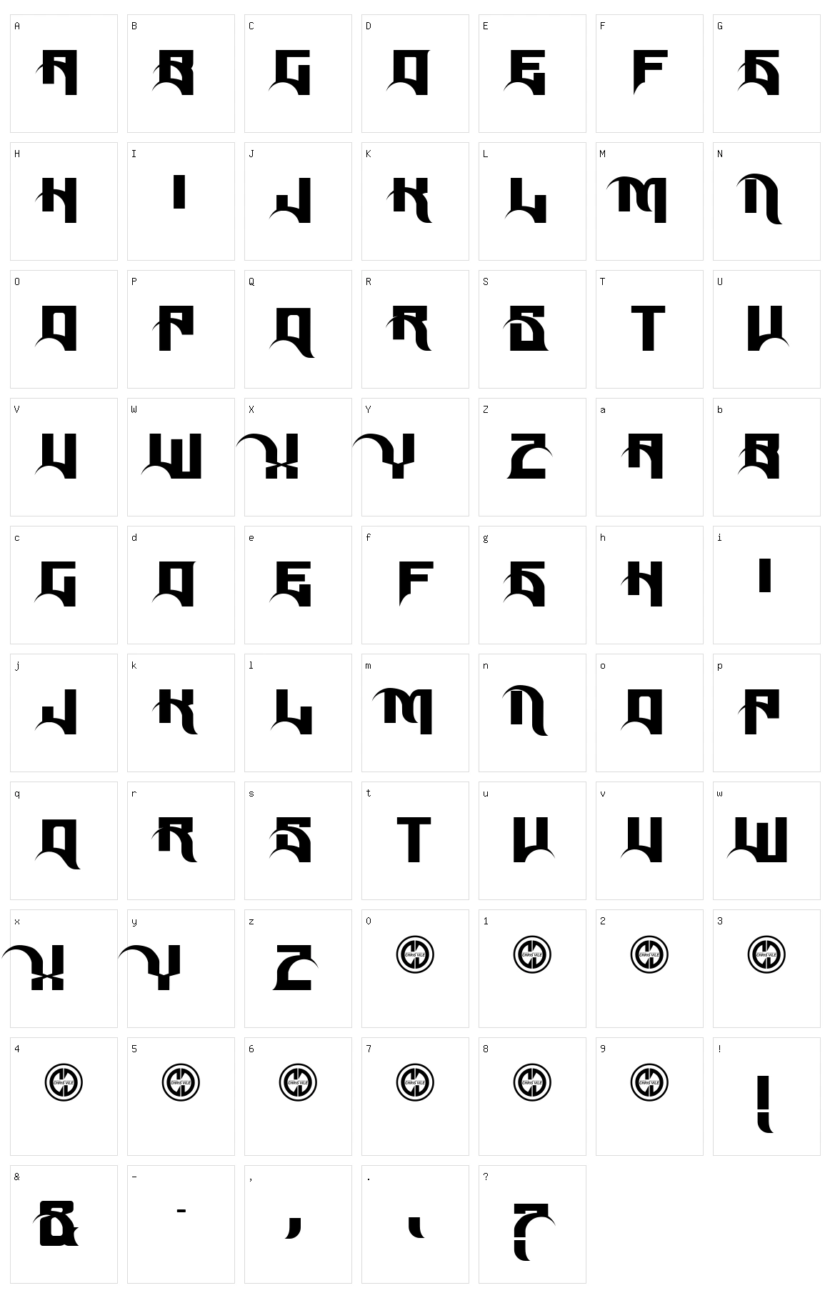 Reposed Character Set