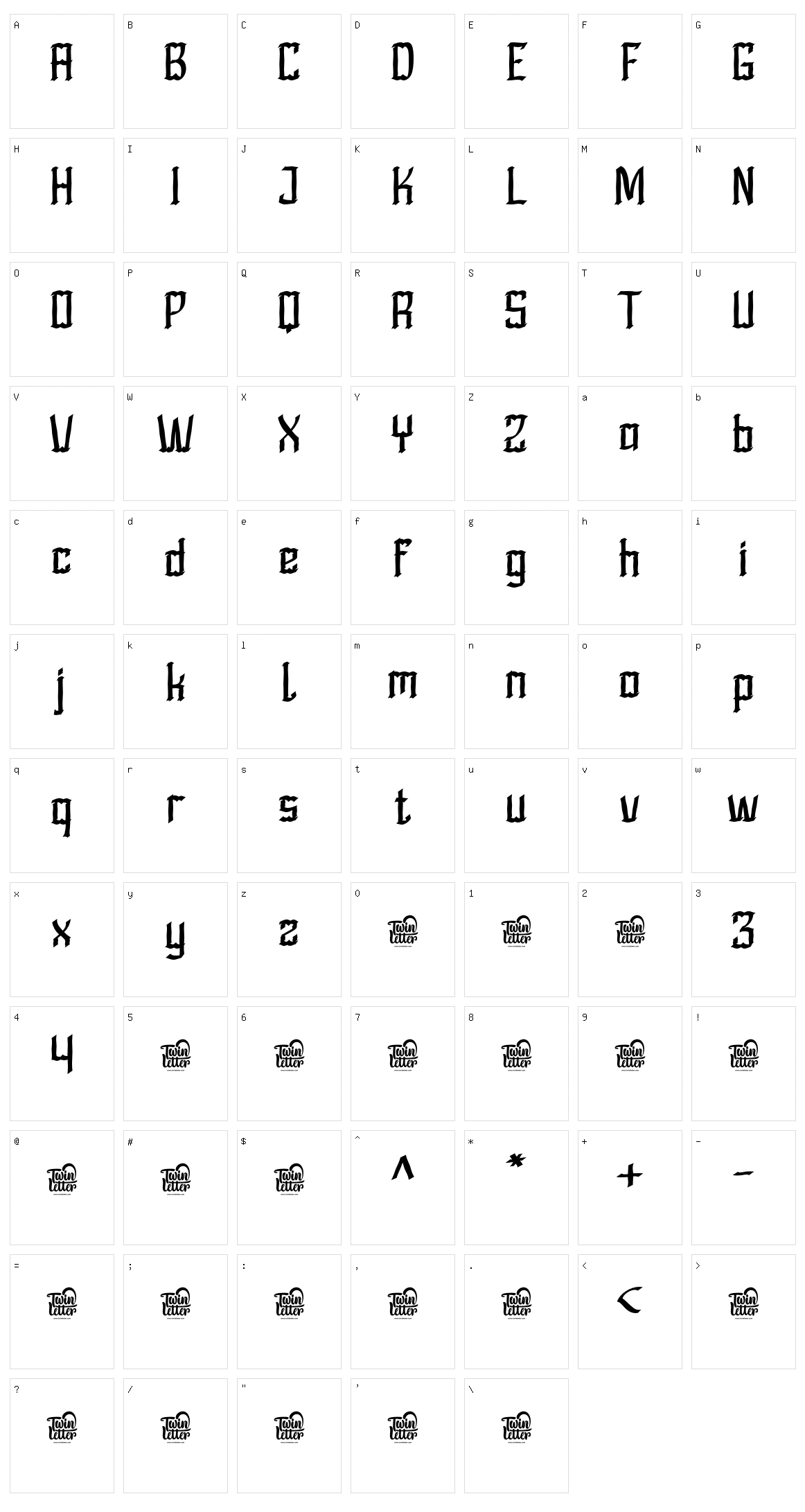 Rheson Character Set