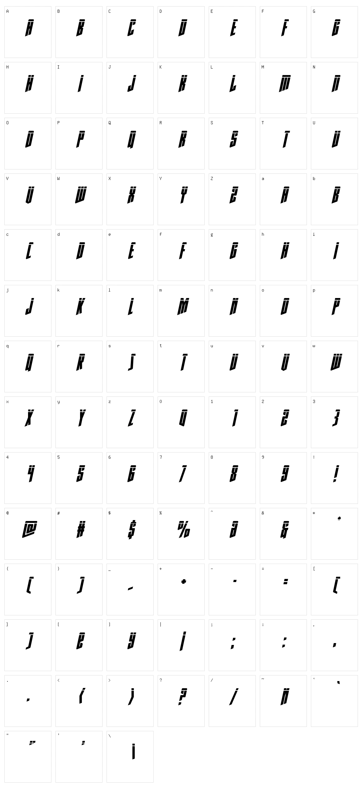 Rhinoclops Character Set