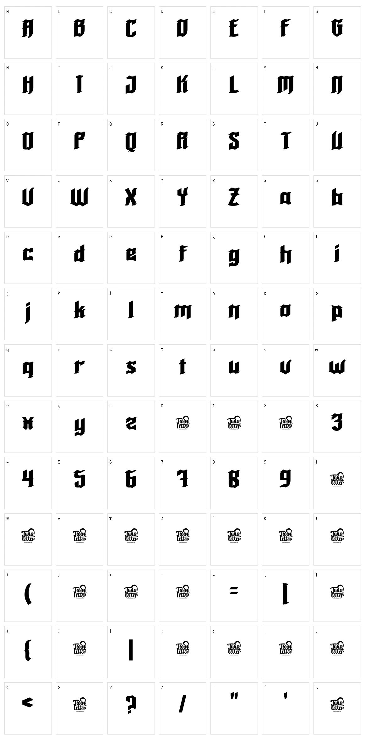 Roback Character Set