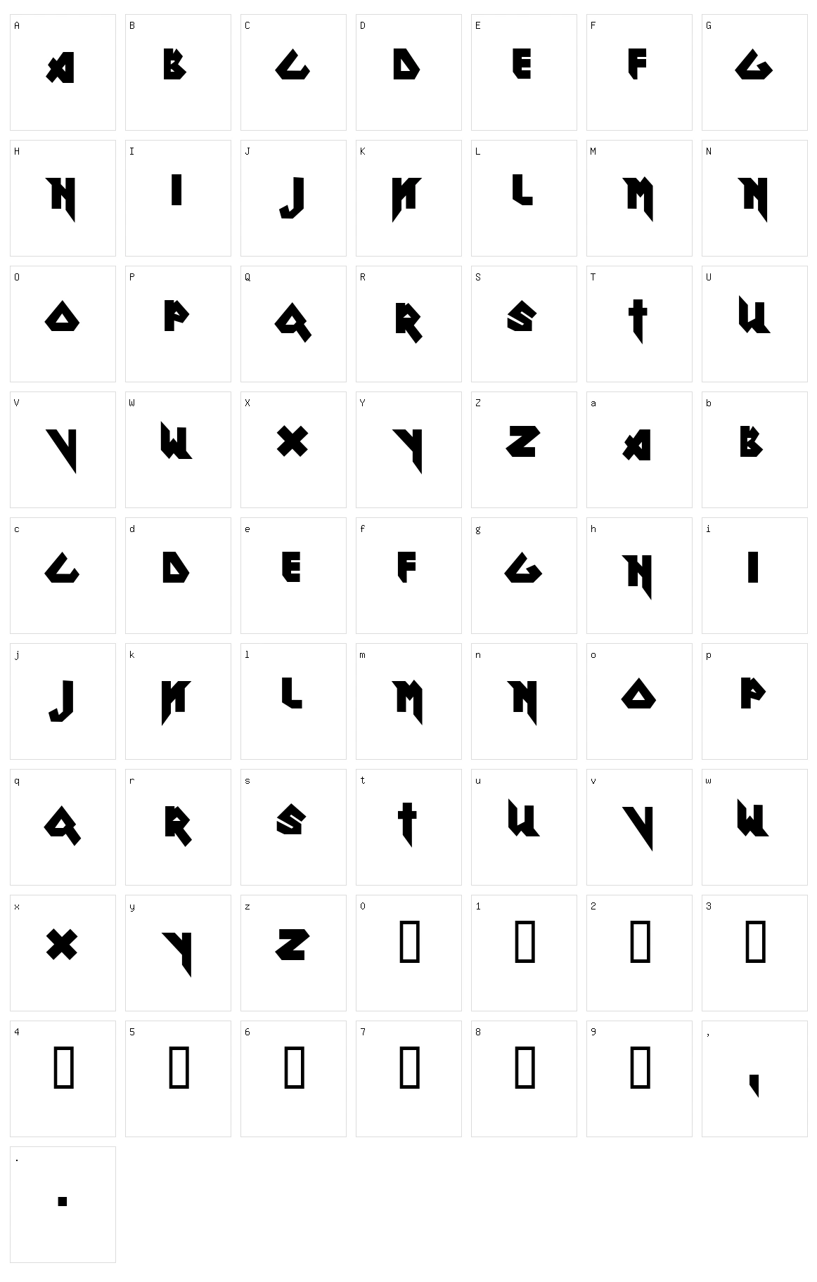 Ron Maiden Character Set