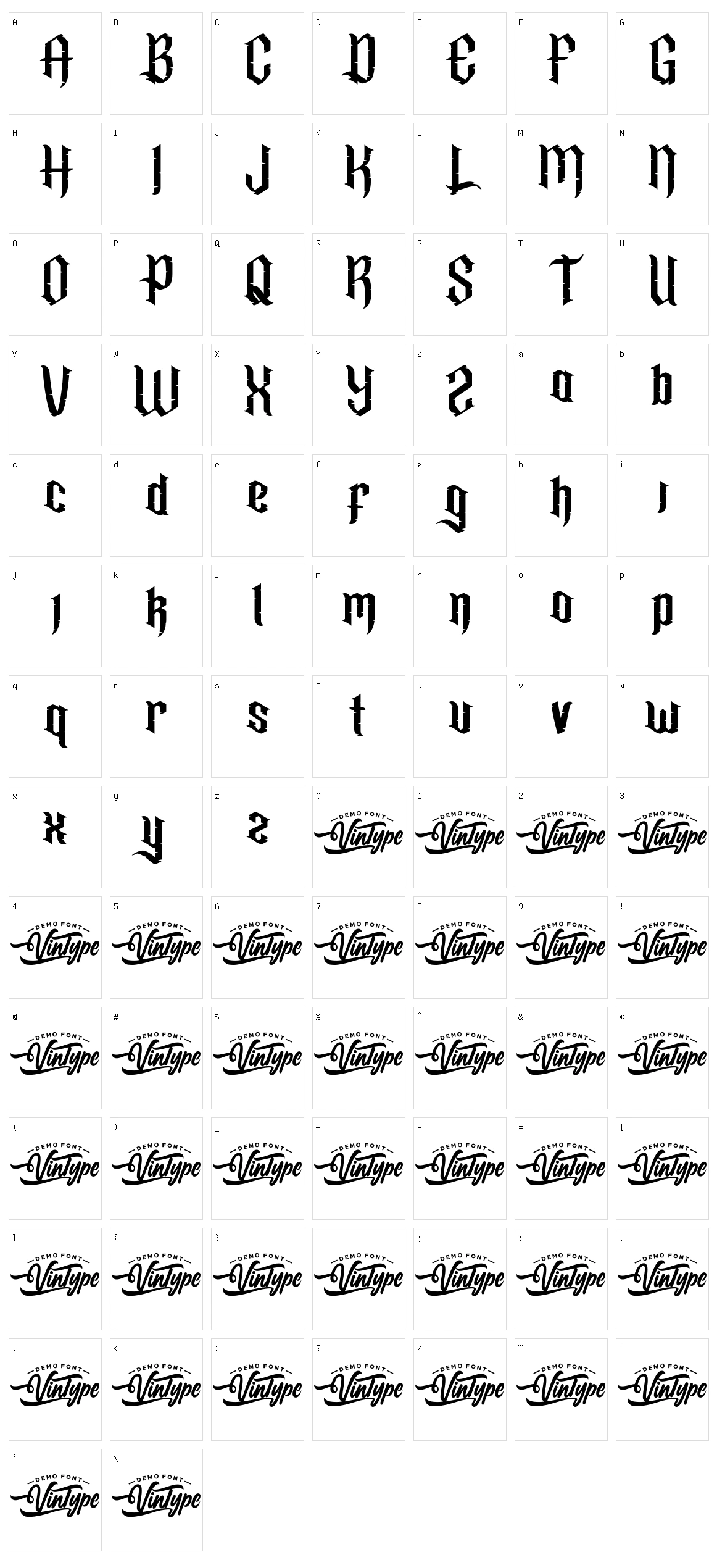 Royden Character Set