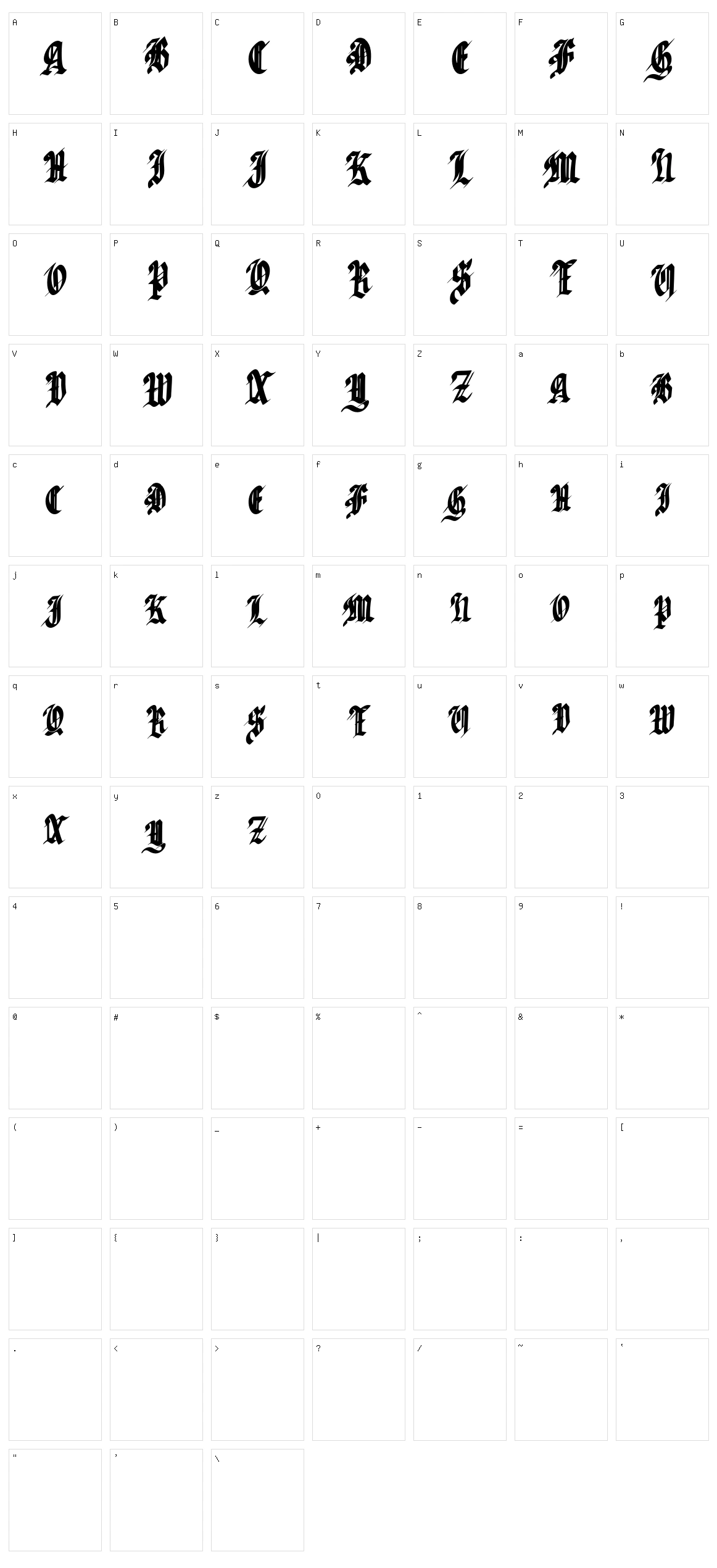 Sabhar Character Set