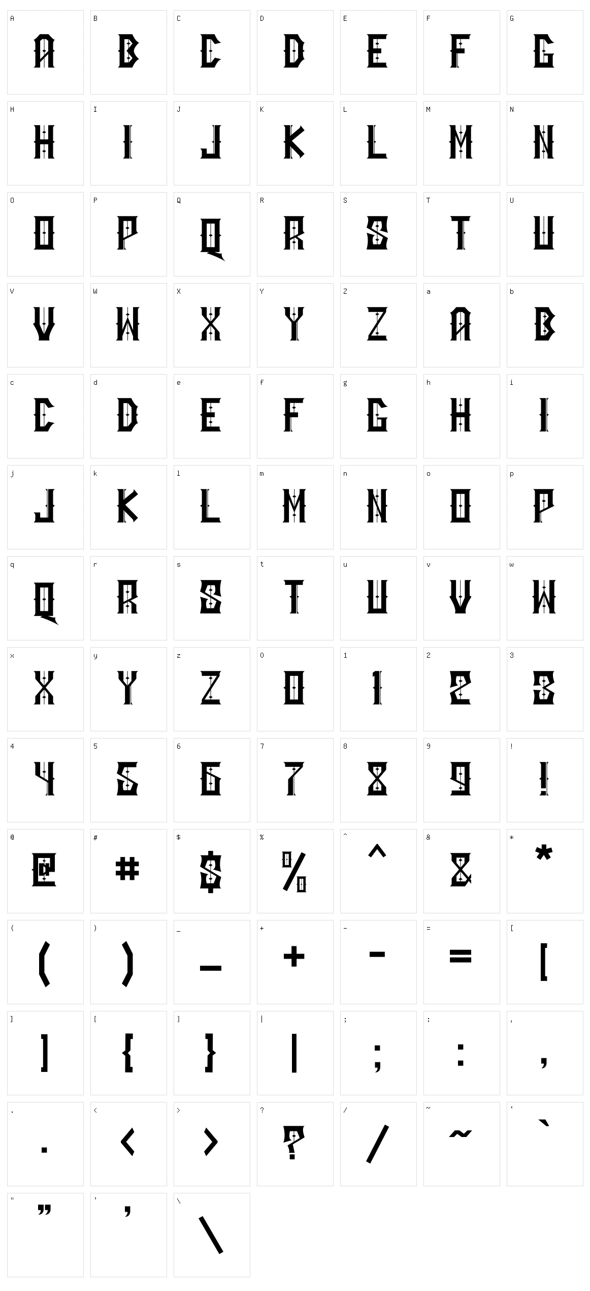 Sadish Character Set