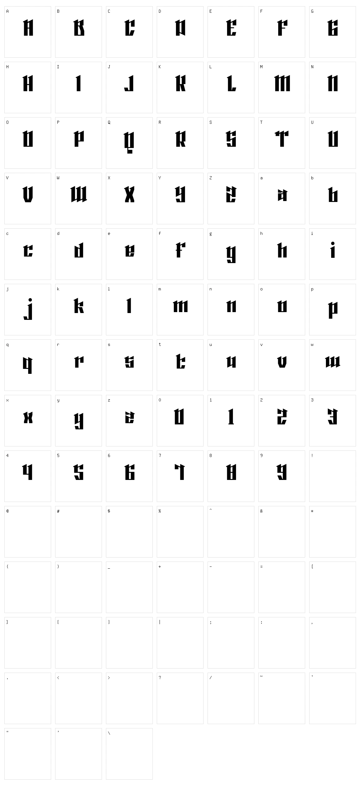 Sarkle Character Set