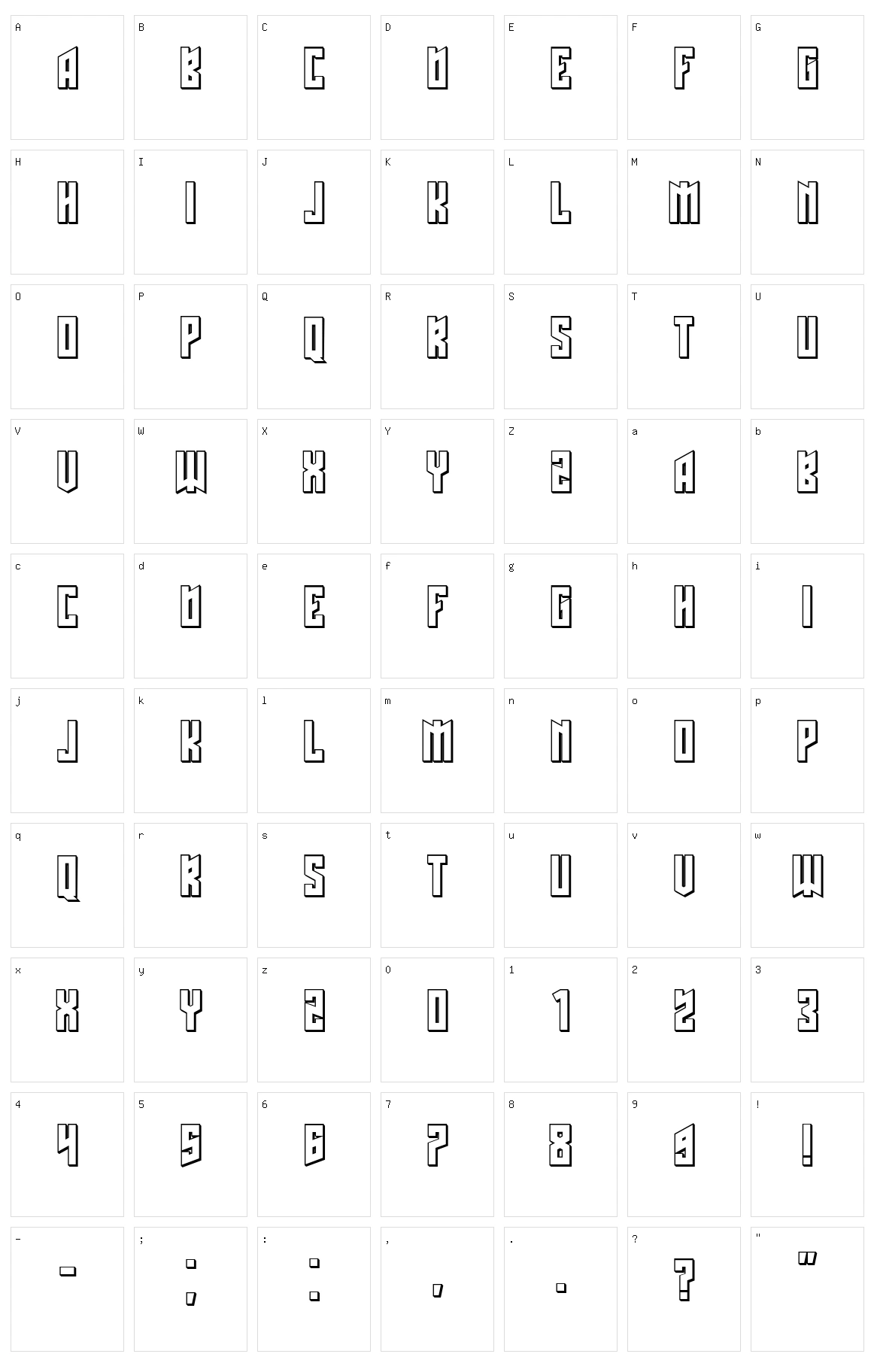 Schwachsinn Character Set