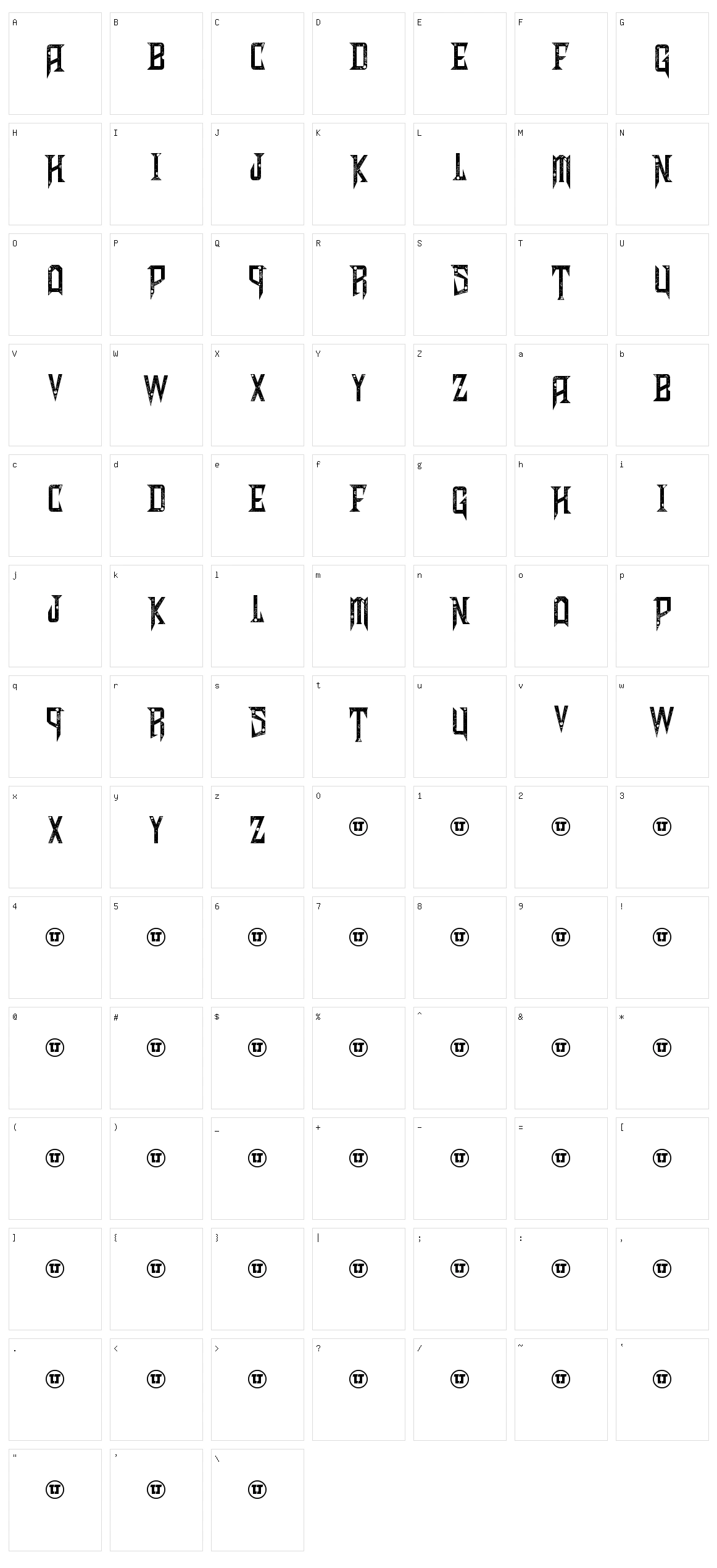 Shadows of Security Character Set