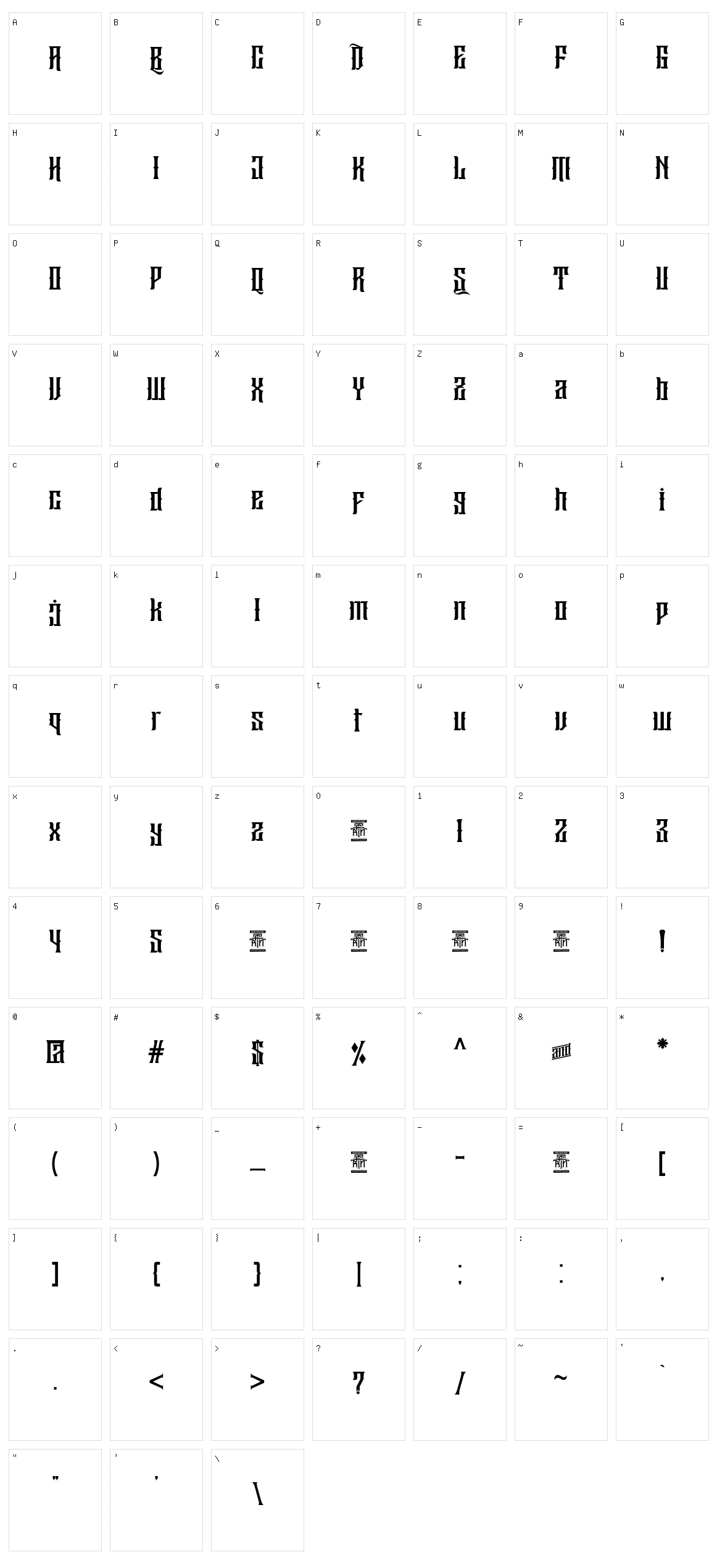 Sirugino Character Set