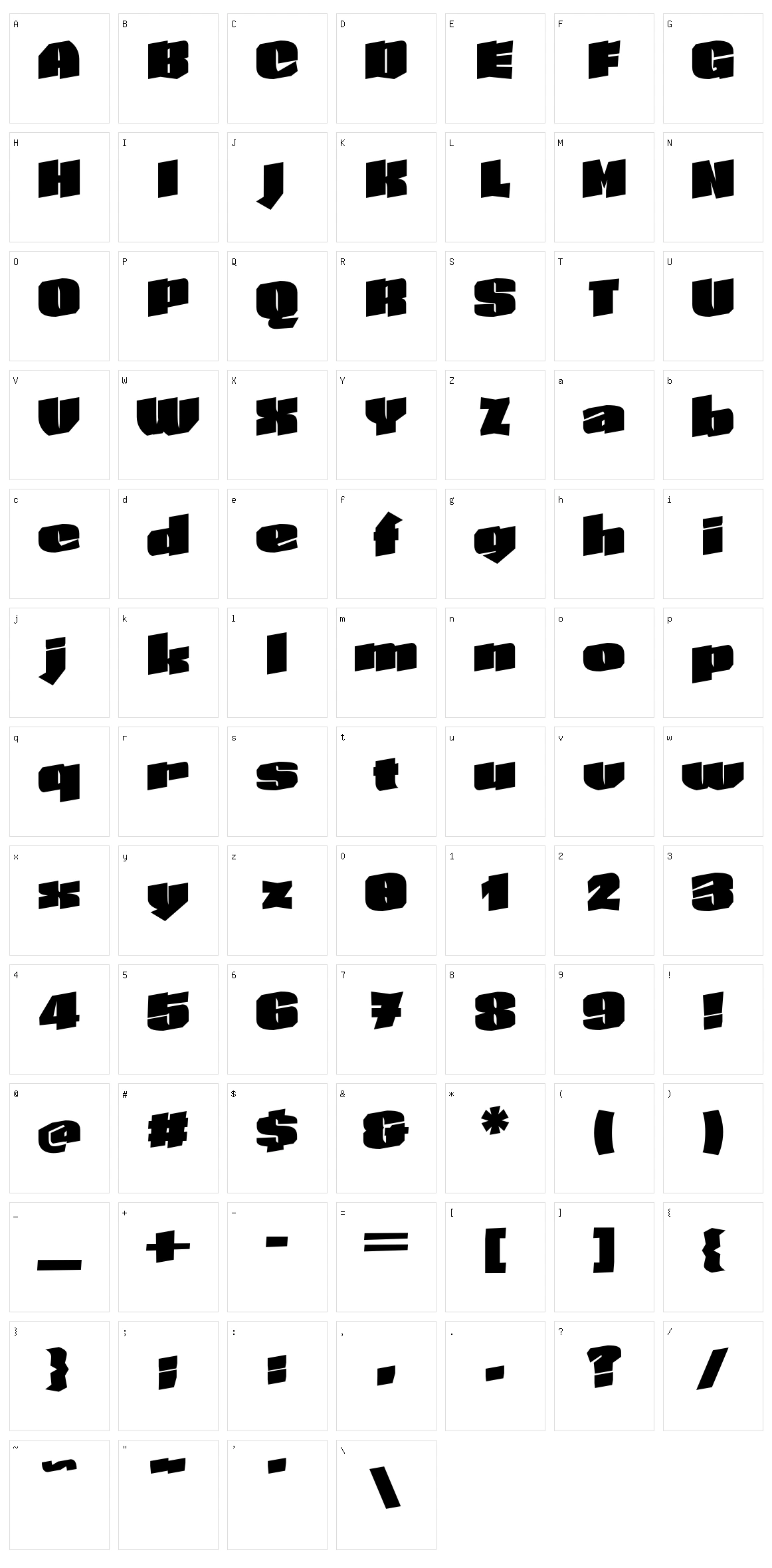 Skeleton Type One Initial Max Character Set