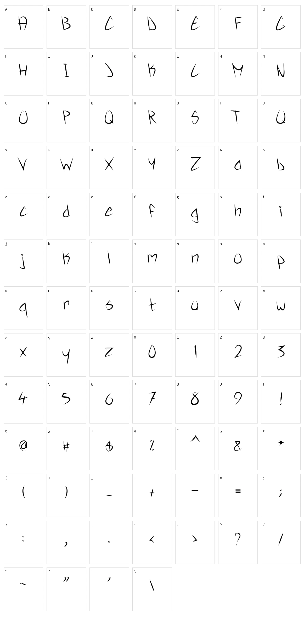 Slatana Character Set