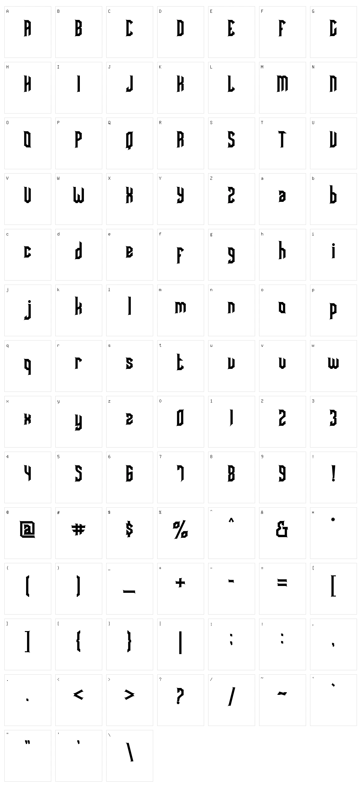 Slaughter Character Set