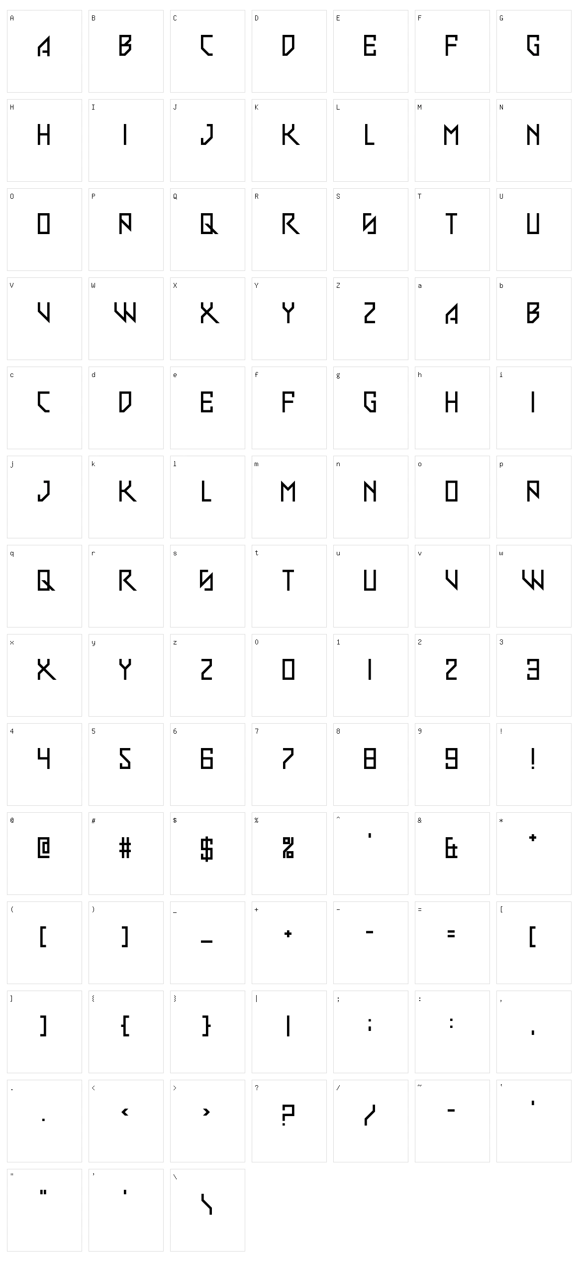 Slim Stradiva Character Set