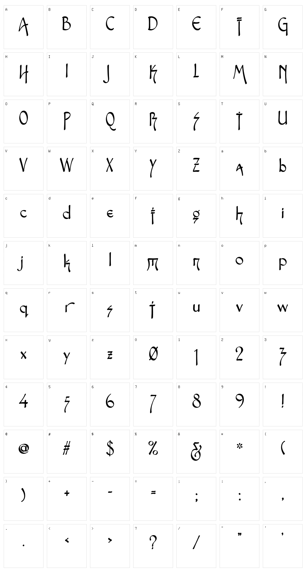 Snotmaster V Character Set