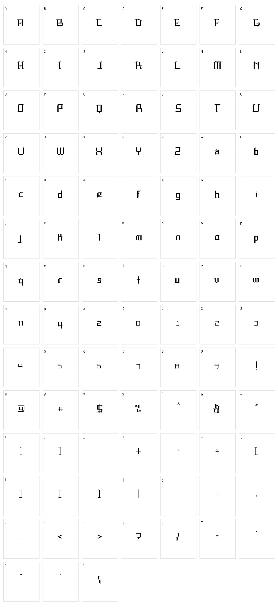 Speed Thrash Character Set