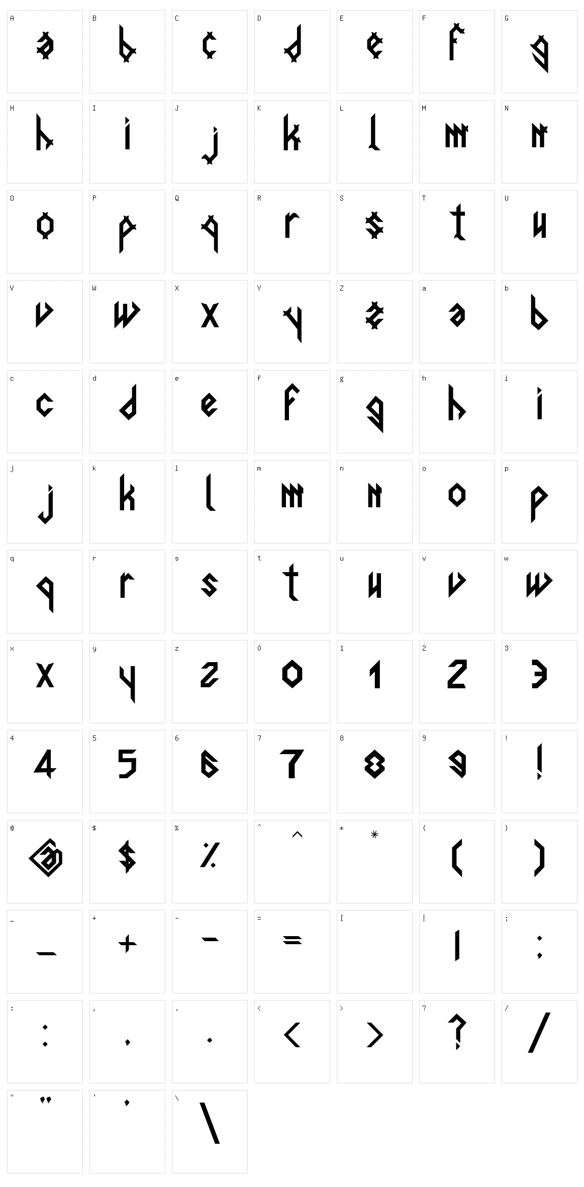 Spigulus Character Set