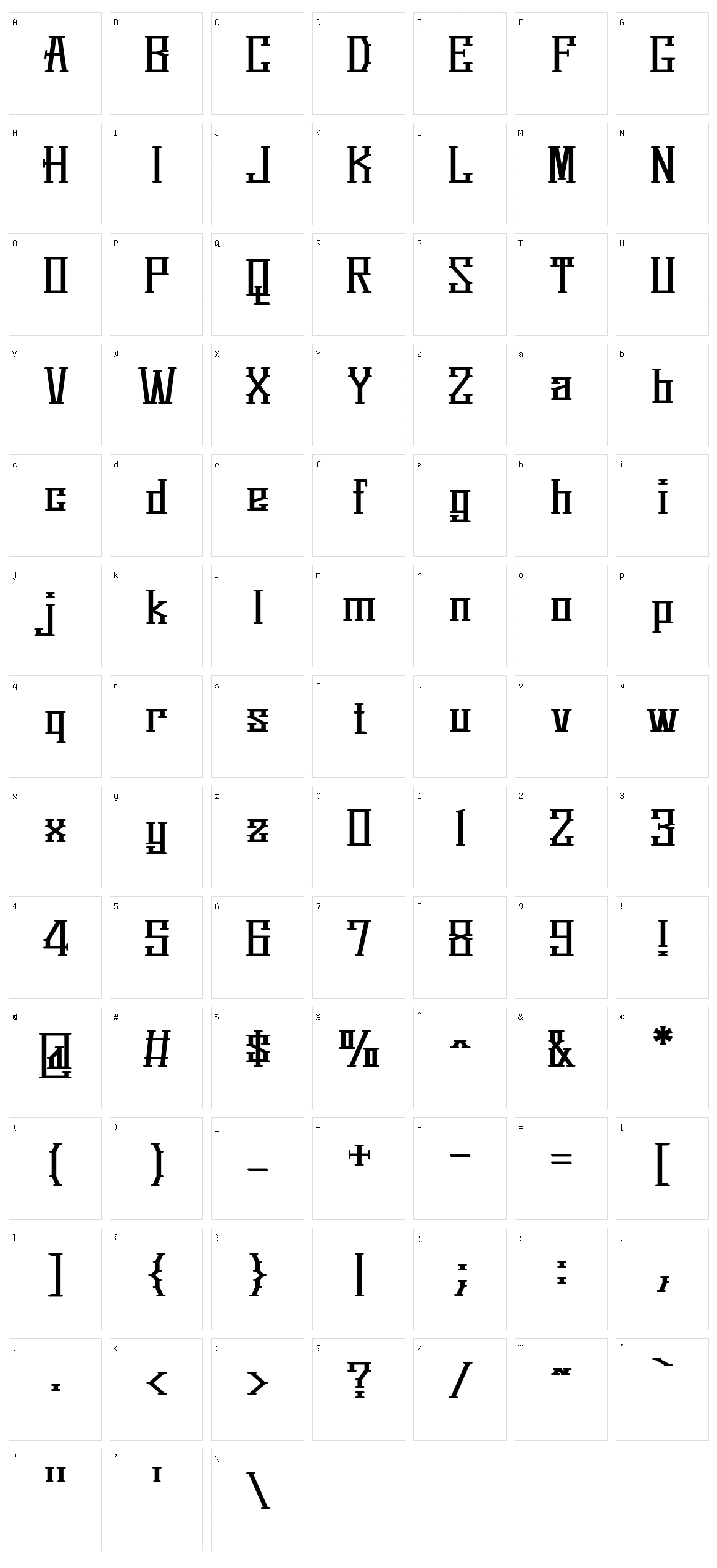 Springmarch Character Set