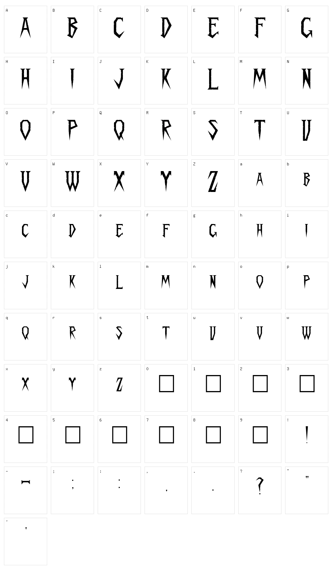 Spykker Character Set