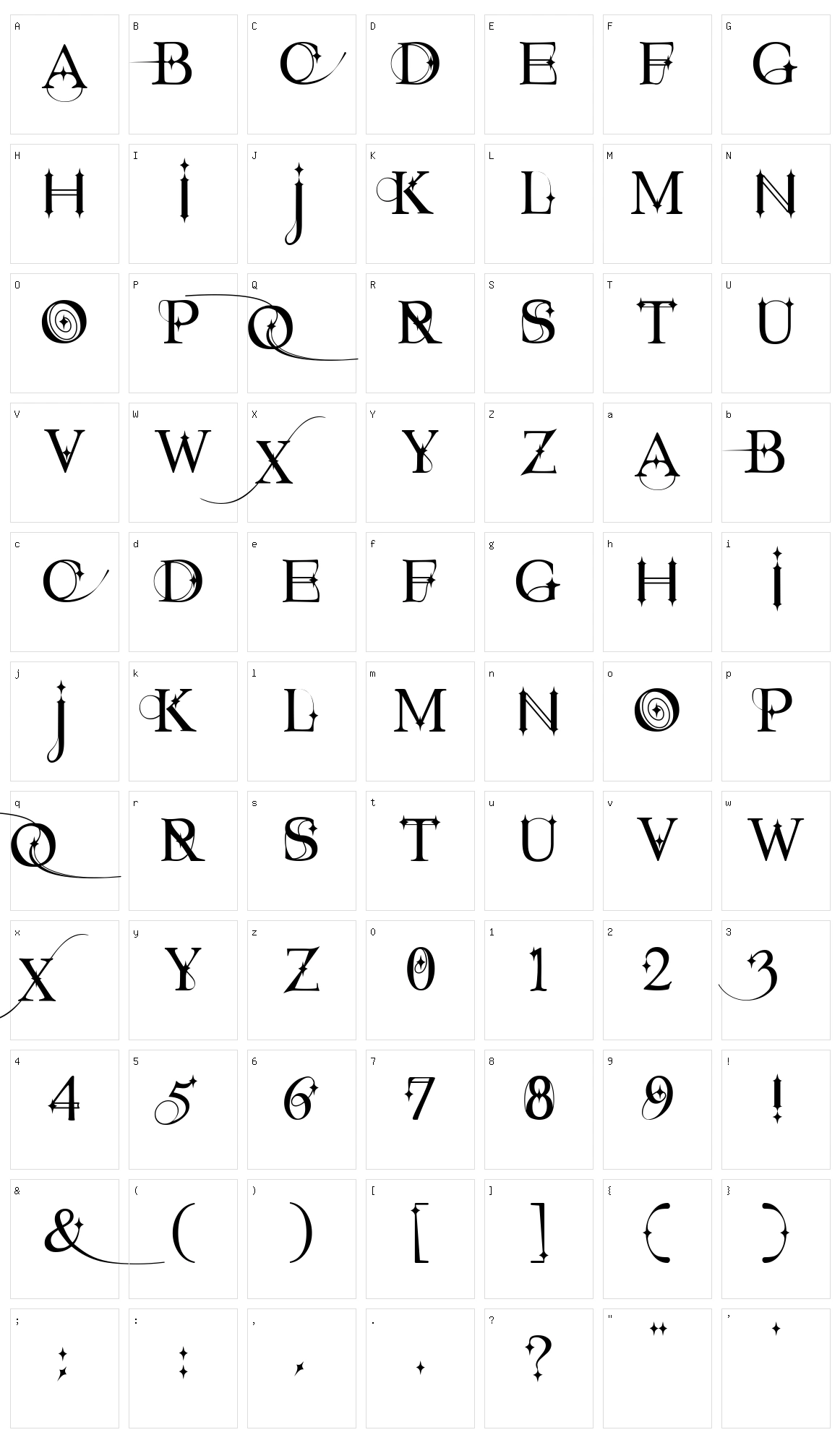 Starstruck Character Set